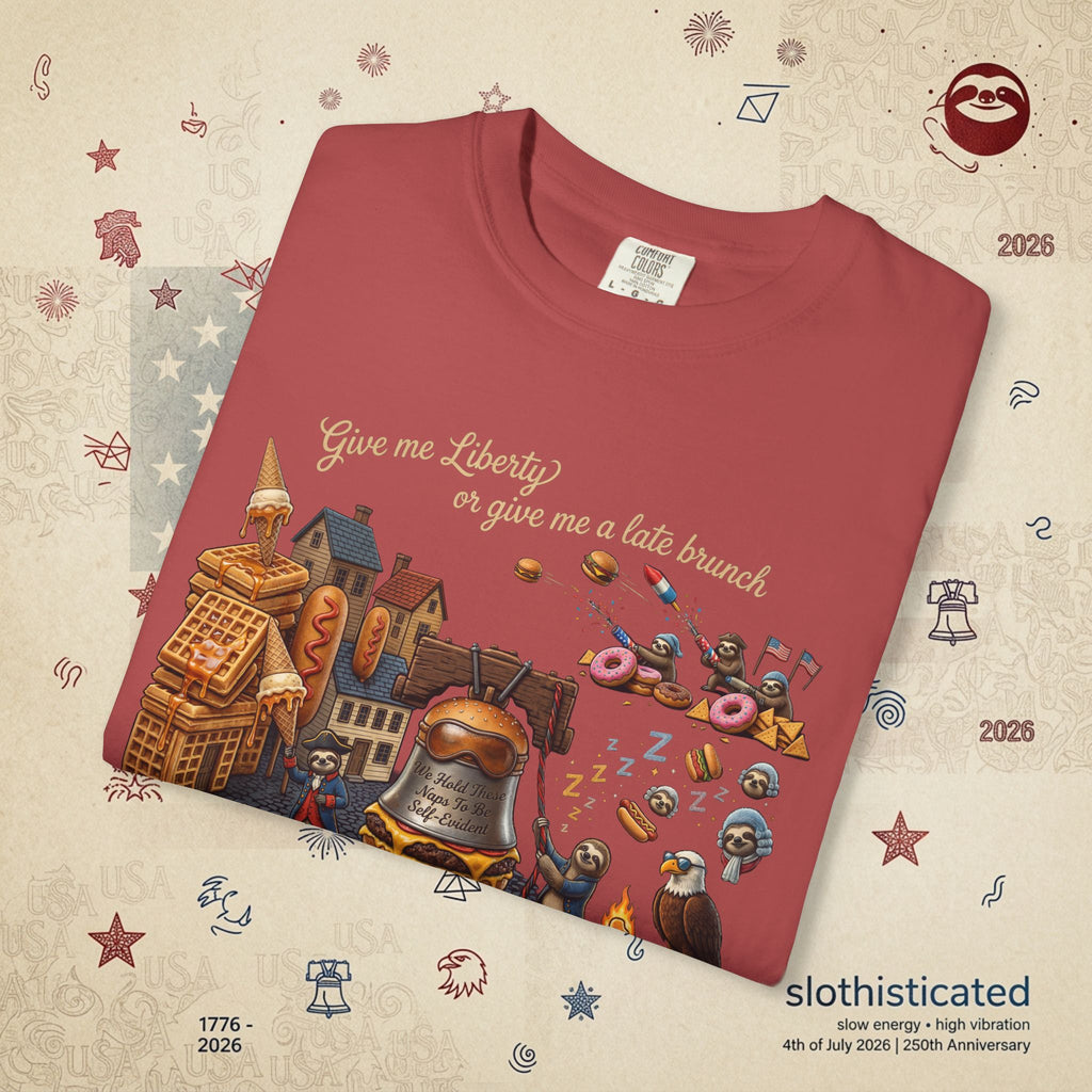 The Late Brunch — Liberty Bell Sloth Vintage Illustration Tee