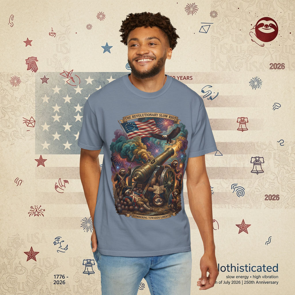 The Slow Riot — Patriotic Revolutionary Cannon 1776–2026 T-Shirt