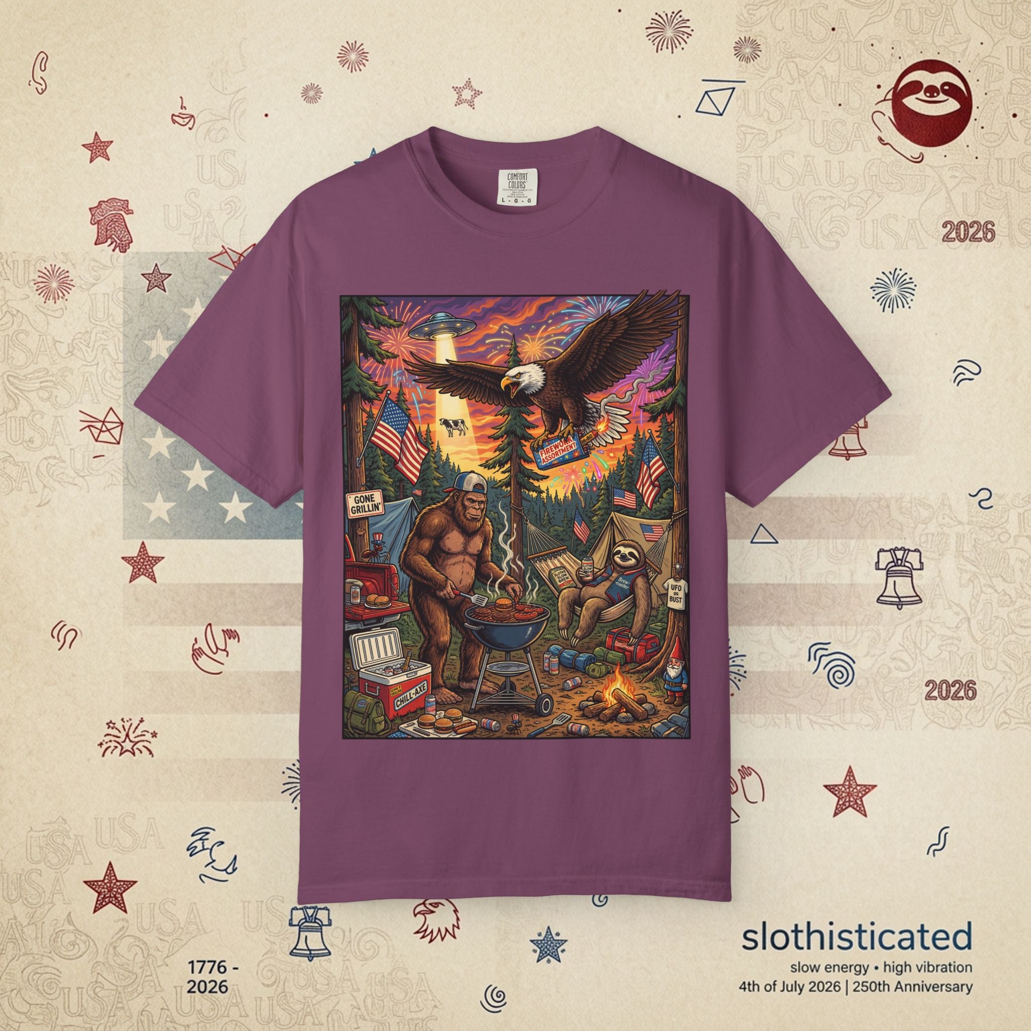 The Pitmaster — Patriotic Sasquatch Eagle Cookout T-Shirt