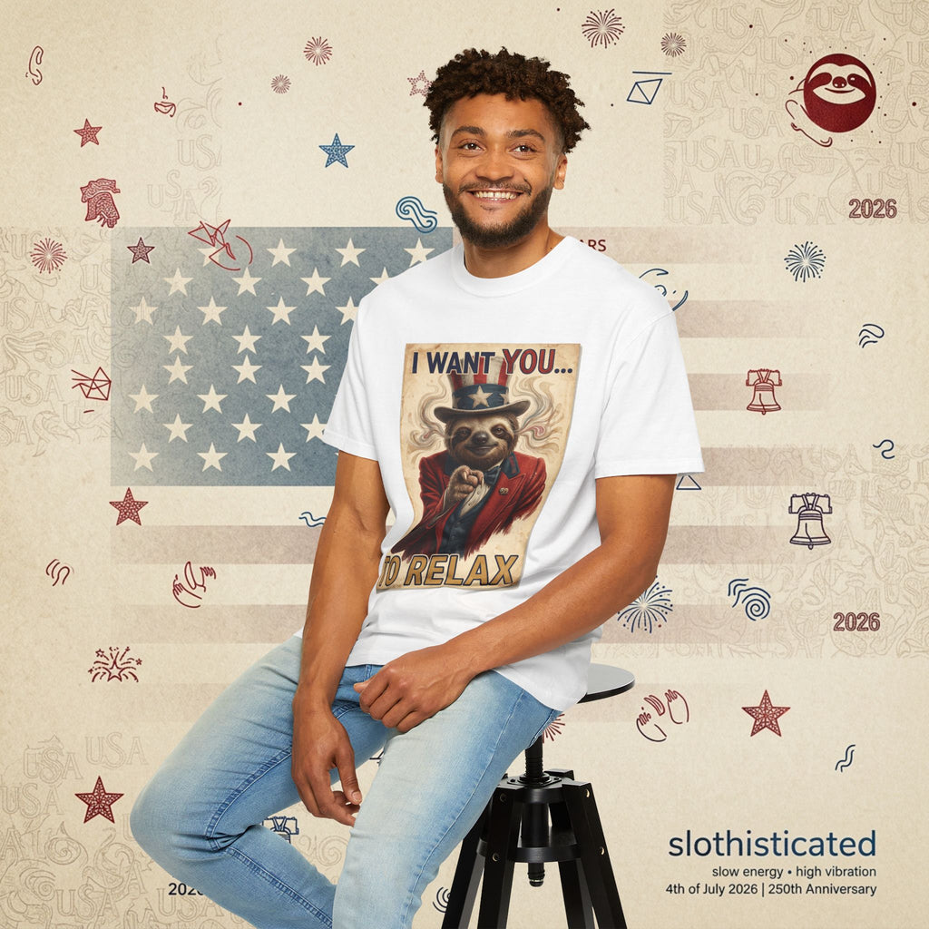 Uncle Slow — Patriotic Uncle Sam Sloth Relax Parody T-Shirt