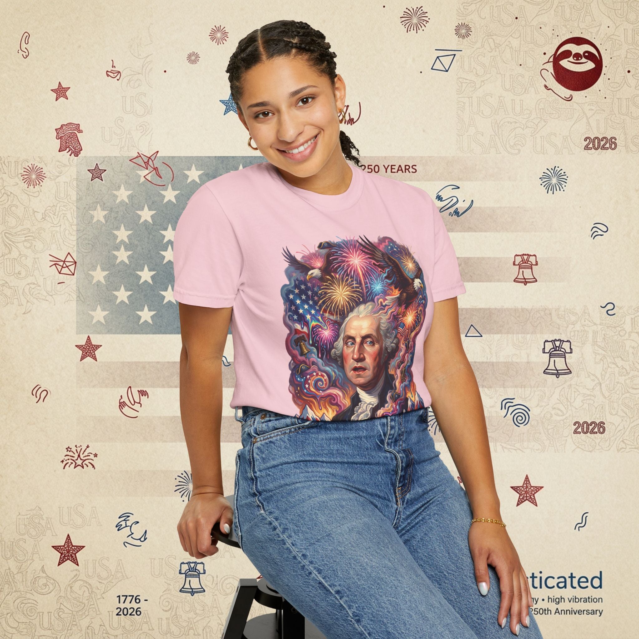 The Reverie — Psychedelic George Washington Fireworks T-Shirt