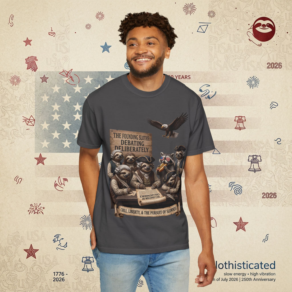 The Founding Sloths — Debating Deliberately Colonial Sloth Tee