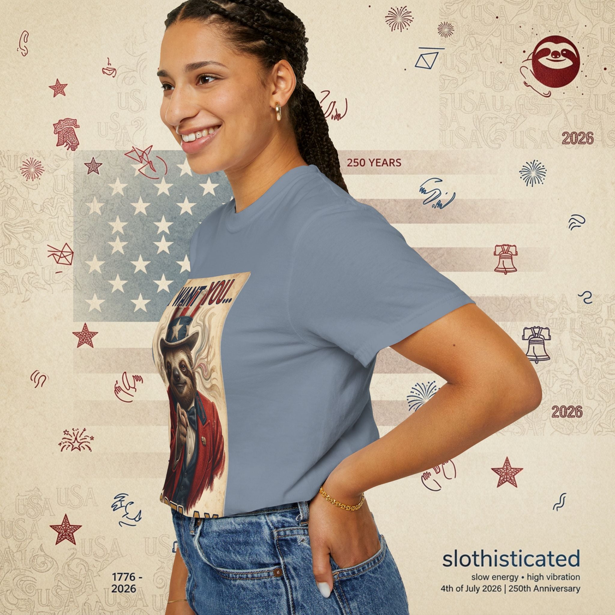 Uncle Slow — Patriotic Uncle Sam Sloth Relax Parody T-Shirt