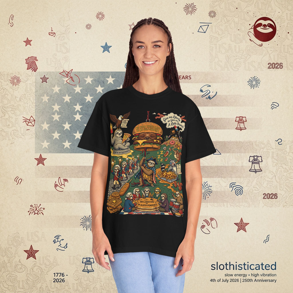 Independence Or Eats Later — Sloth Cookout Comic Tee