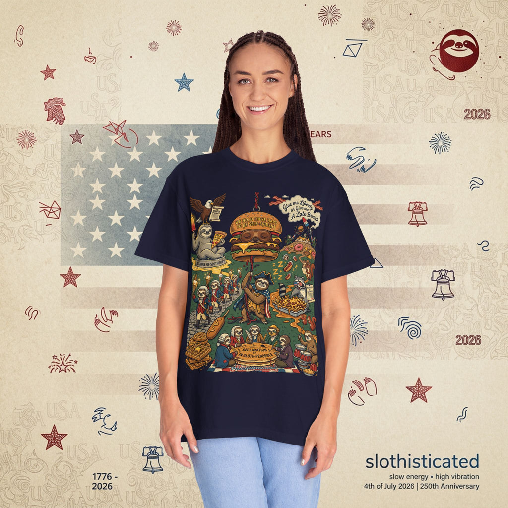 Independence Or Eats Later — Sloth Cookout Comic Tee