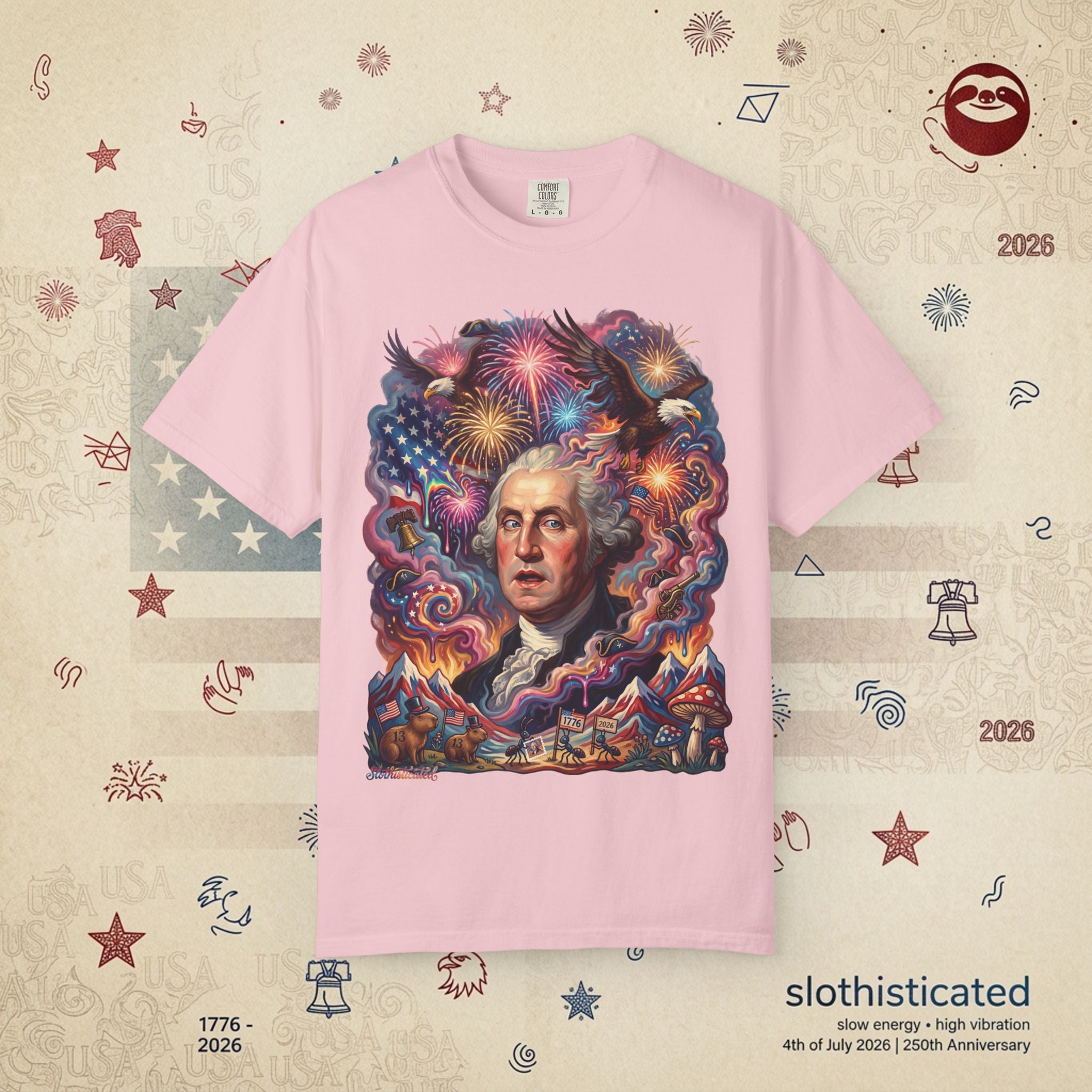 The Reverie — Psychedelic George Washington Fireworks T-Shirt