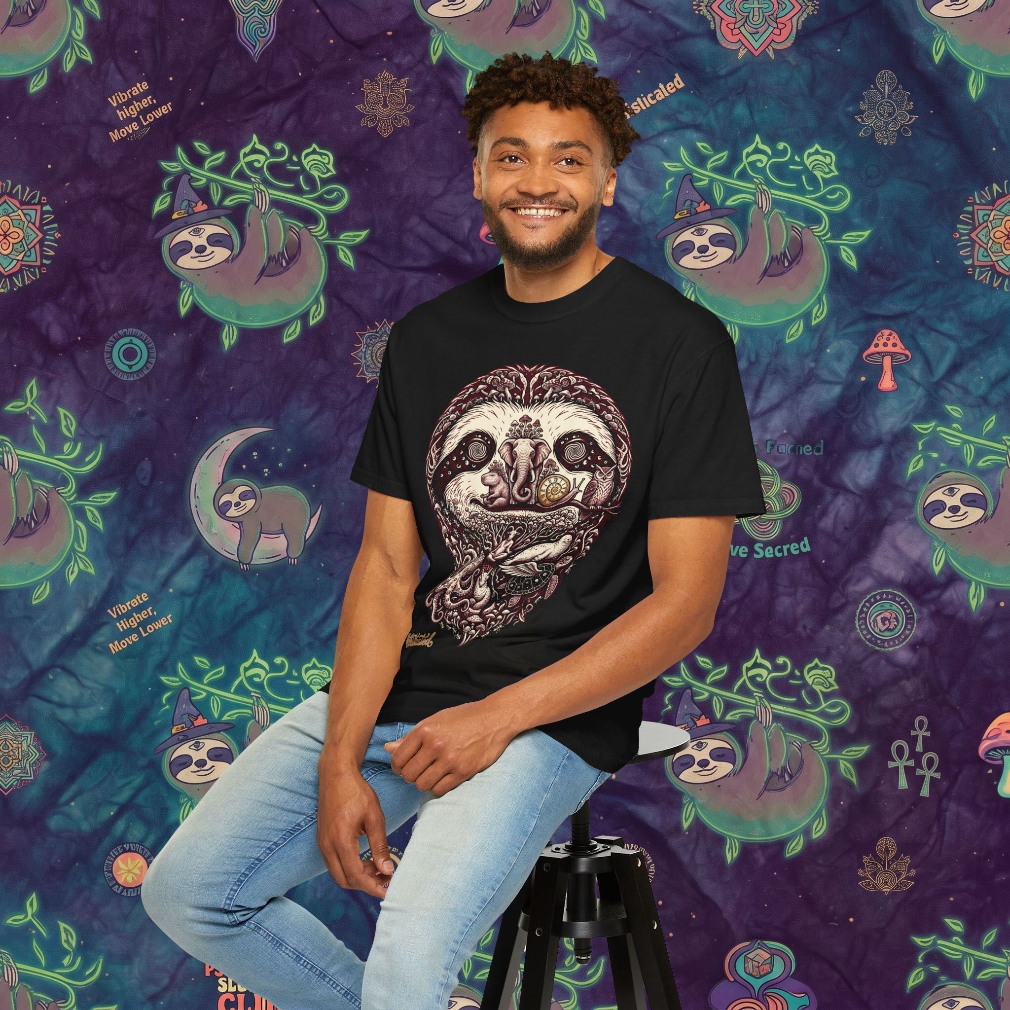 The Multitudes — Sloth Face Collage T-Shirt
