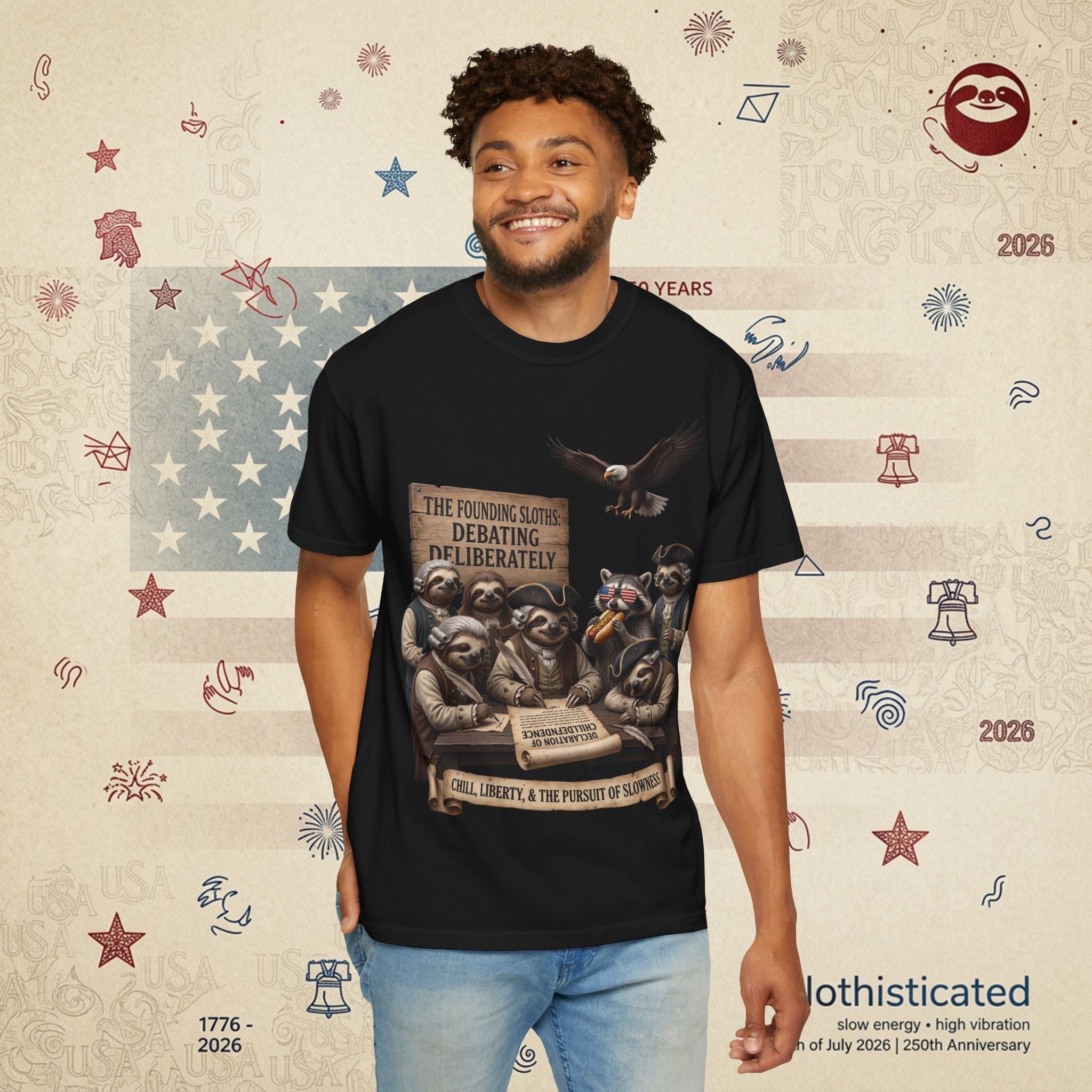 The Founding Sloths — Debating Deliberately Colonial Sloth Tee