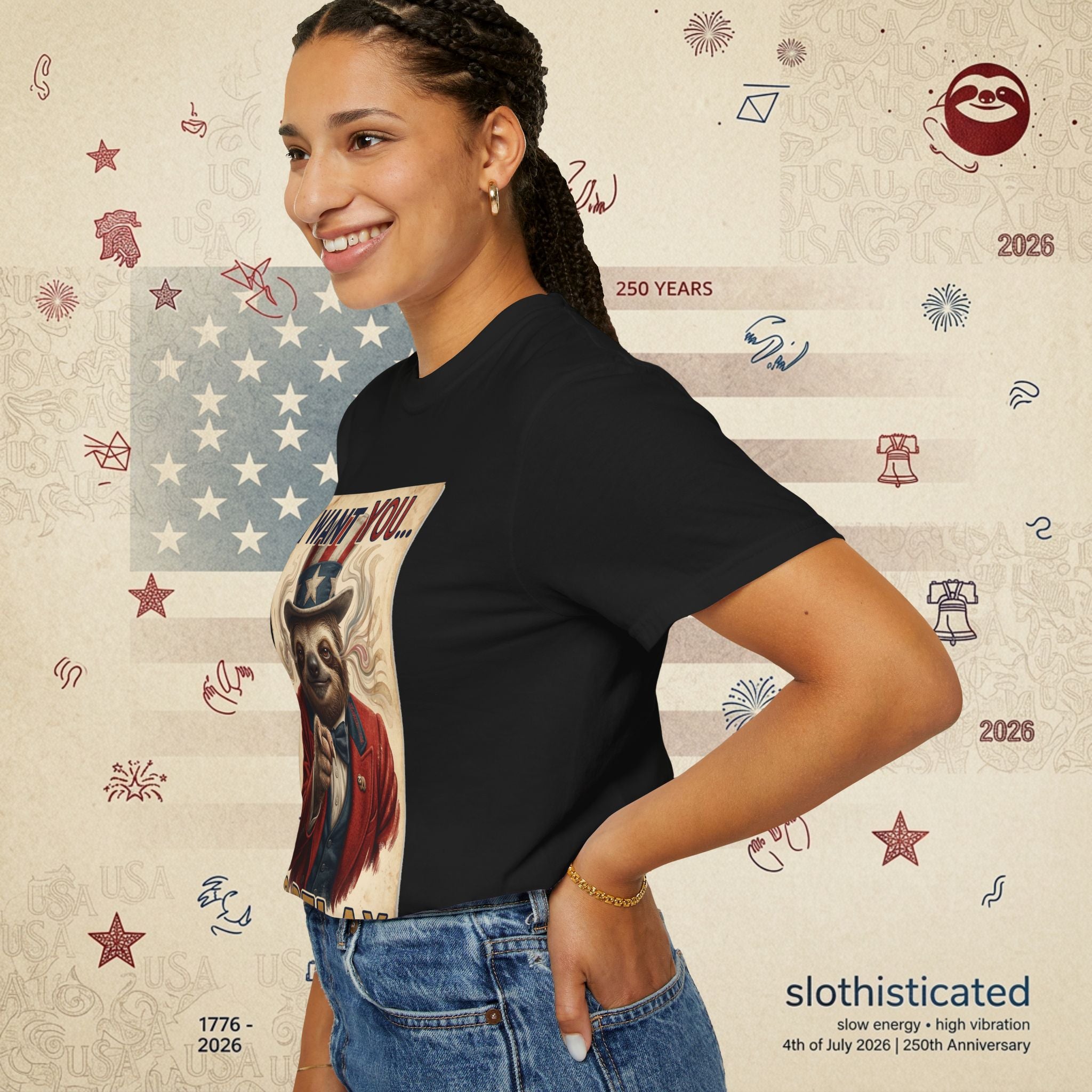 Uncle Slow — Patriotic Uncle Sam Sloth Relax Parody T-Shirt