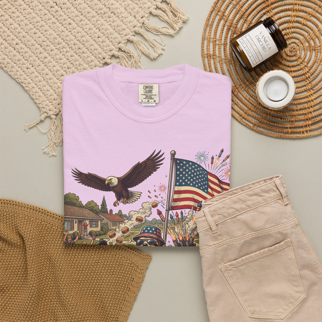 The Slow Ride — Sloth Riding Mower Americana T-Shirt