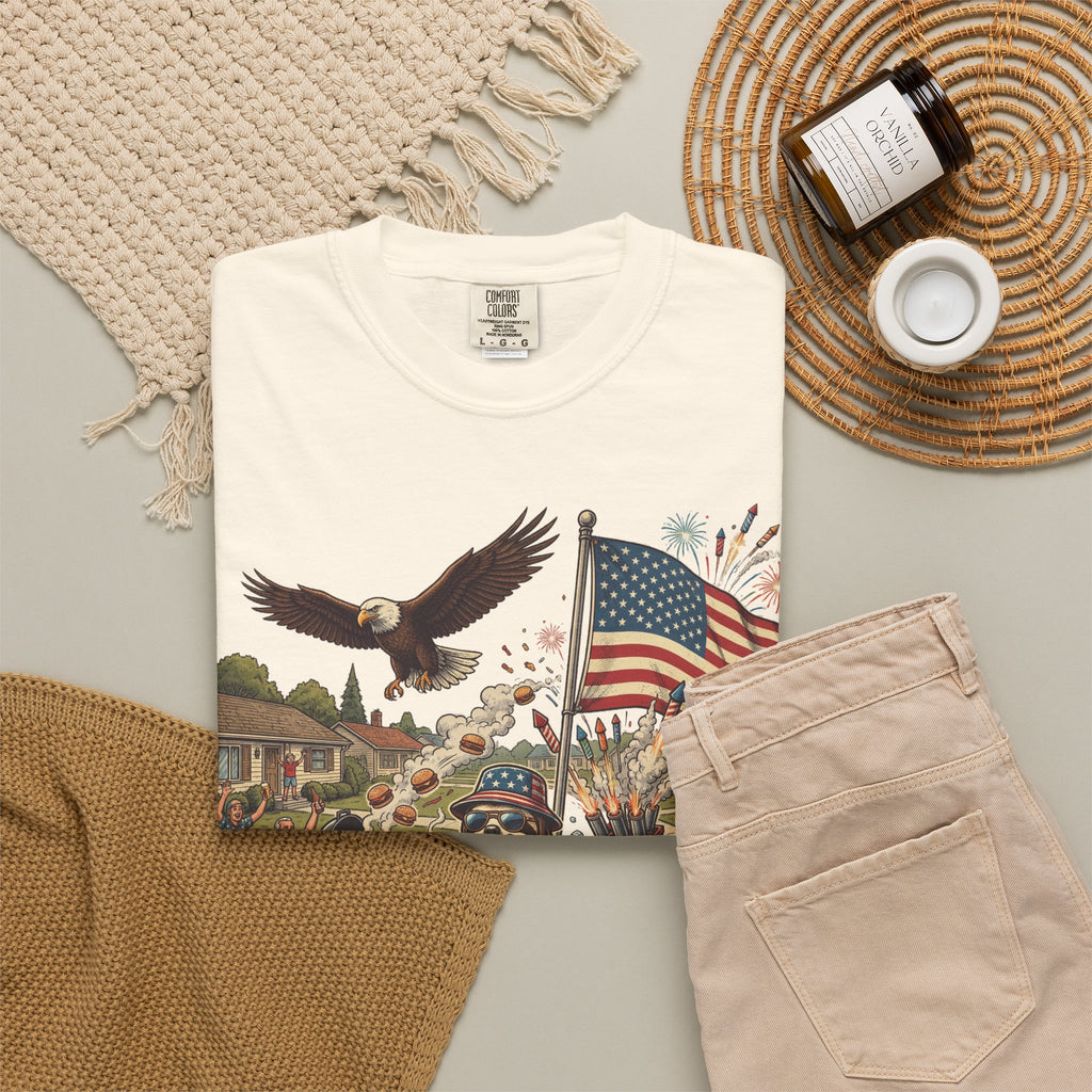 The Slow Ride — Sloth Riding Mower Americana T-Shirt