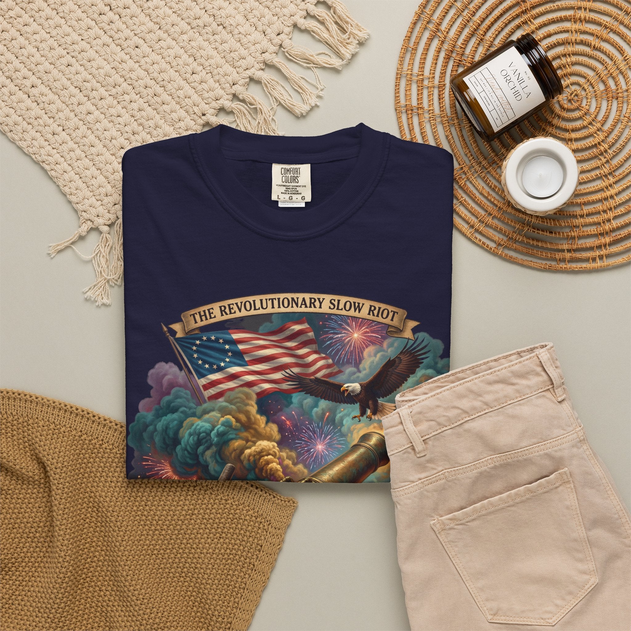 The Slow Riot — Patriotic Revolutionary Cannon 1776–2026 T-Shirt