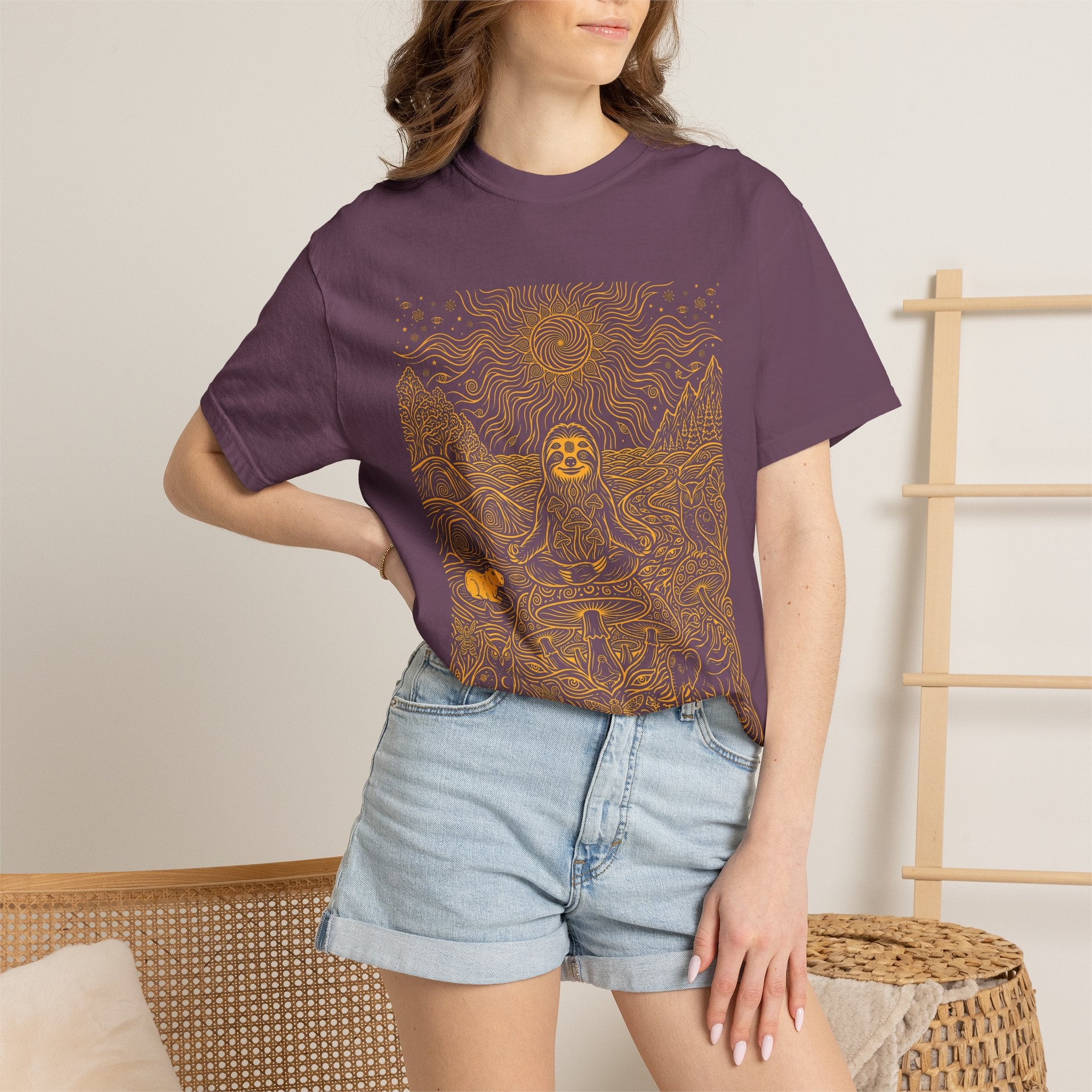 The Stillness — Meditating Sloth Mandala T-Shirt