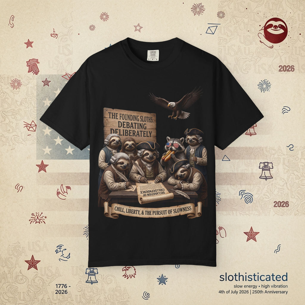 The Founding Sloths — Debating Deliberately Colonial Sloth Tee