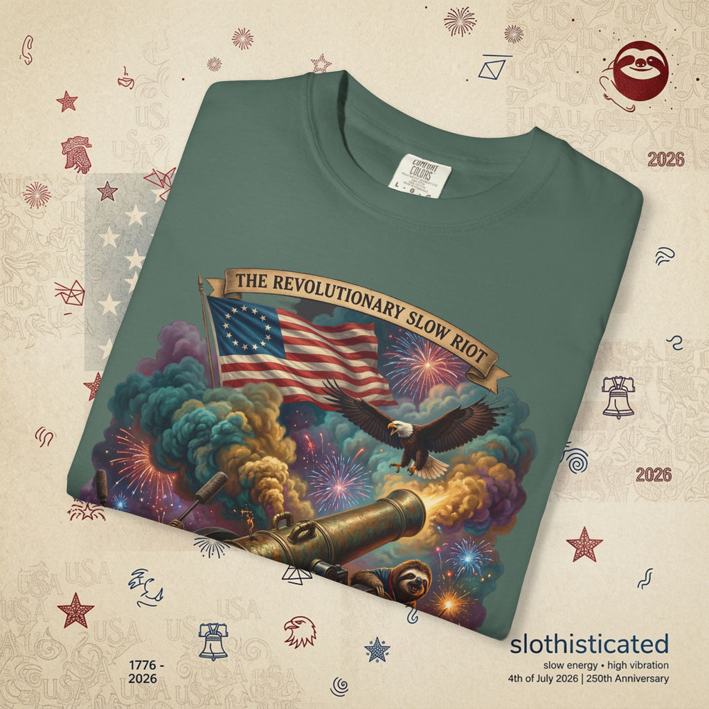 The Slow Riot — Patriotic Revolutionary Cannon 1776–2026 T-Shirt