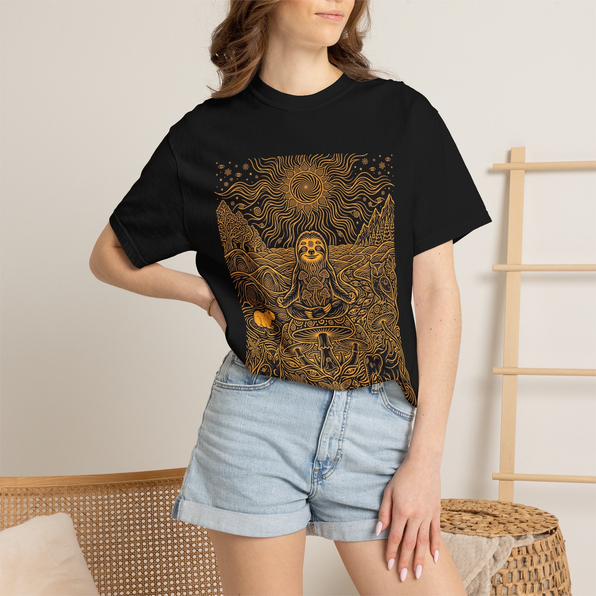 The Stillness — Meditating Sloth Mandala T-Shirt