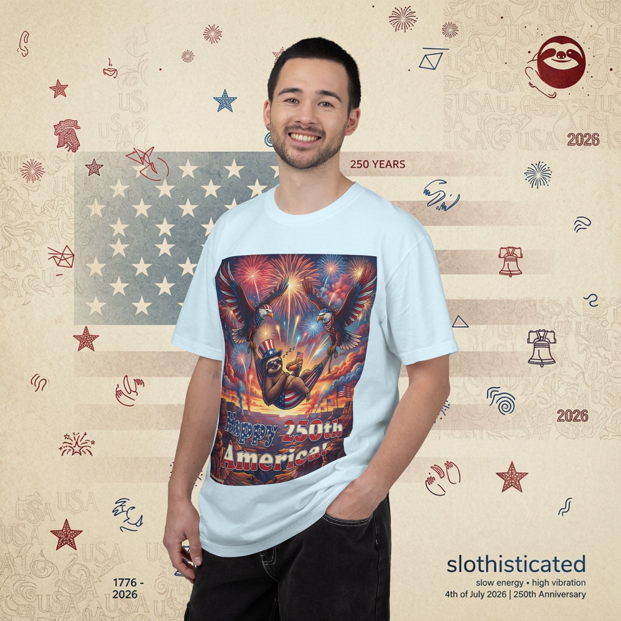 The Repose — Sloth Hammock 250th Anniversary T-Shirt