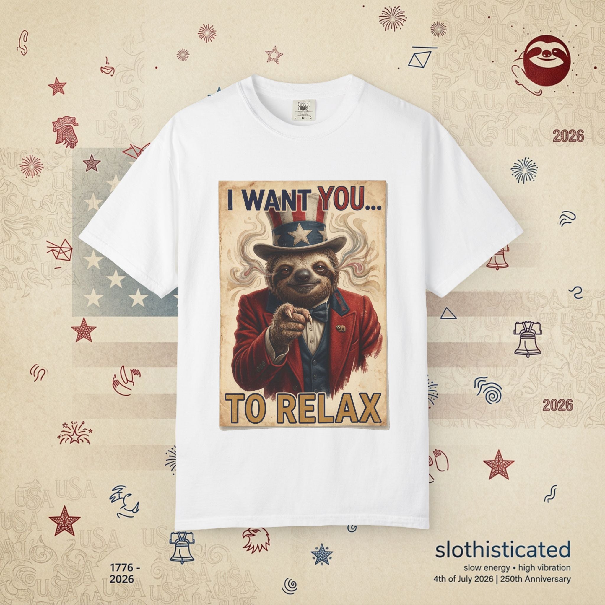 Uncle Slow — Patriotic Uncle Sam Sloth Relax Parody T-Shirt
