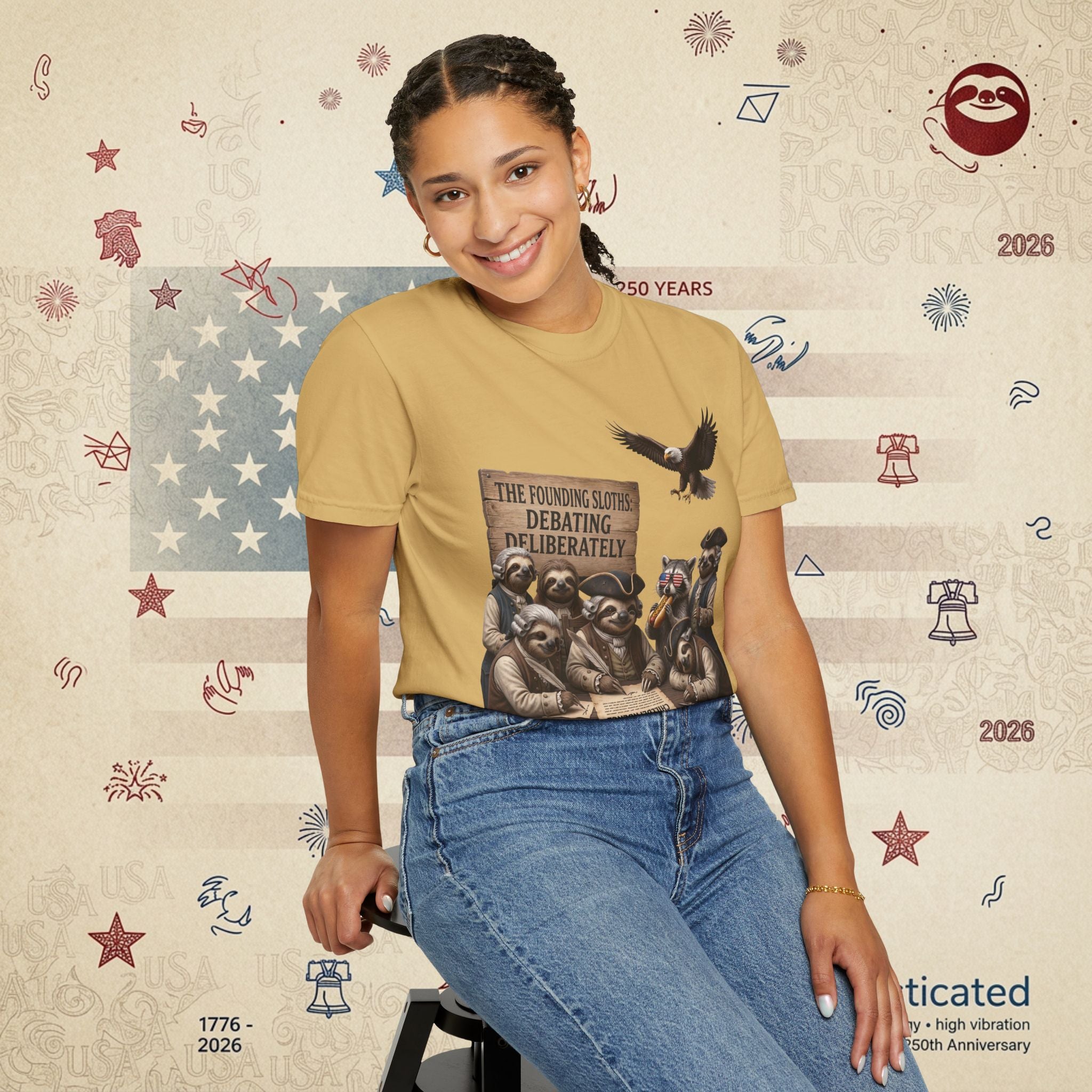 The Founding Sloths — Debating Deliberately Colonial Sloth Tee