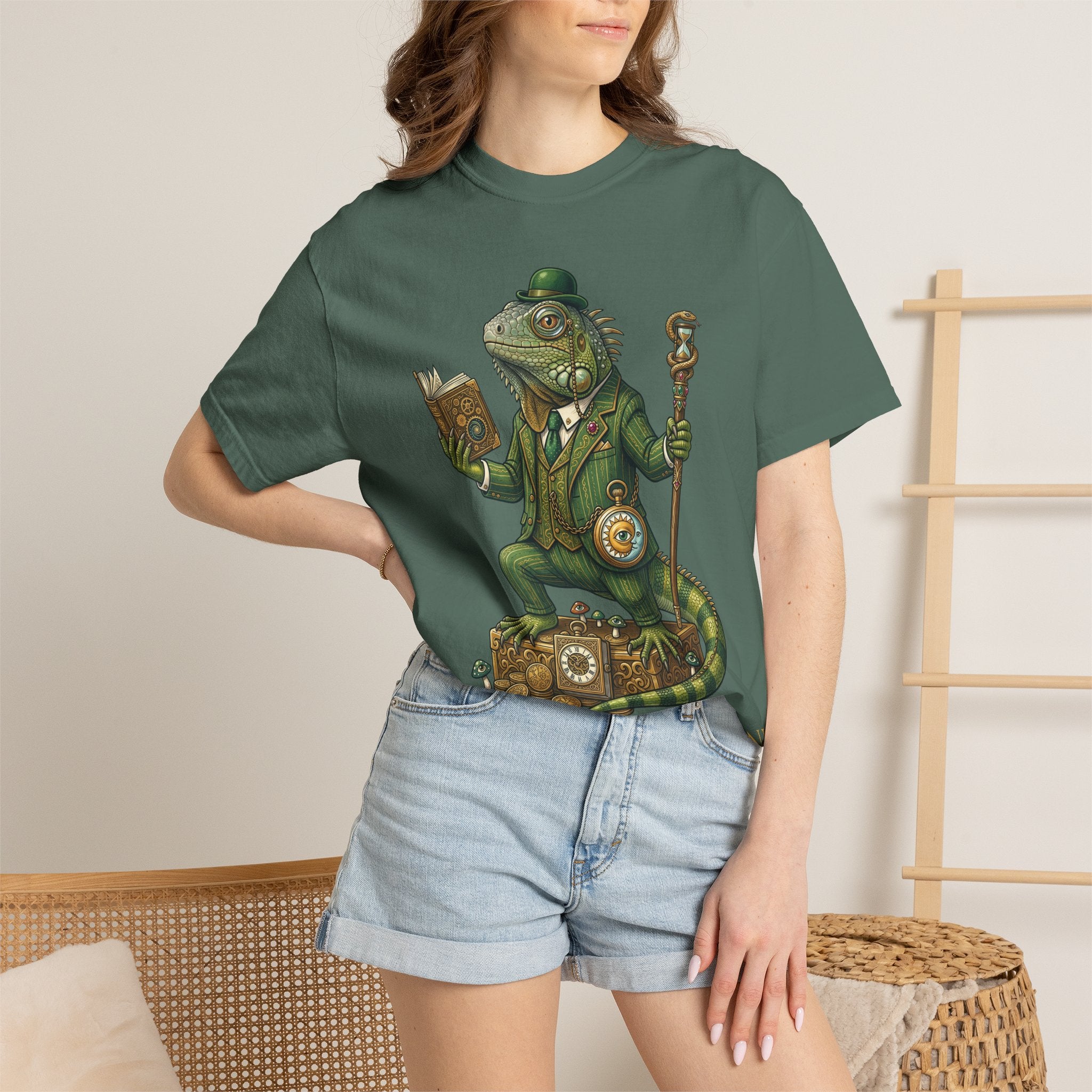 The Keeper of Hours — Mystical Iguana Sage T-Shirt