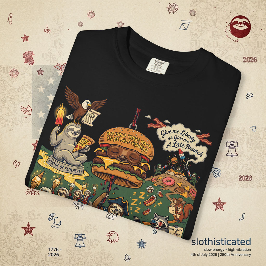Independence Or Eats Later — Sloth Cookout Comic Tee