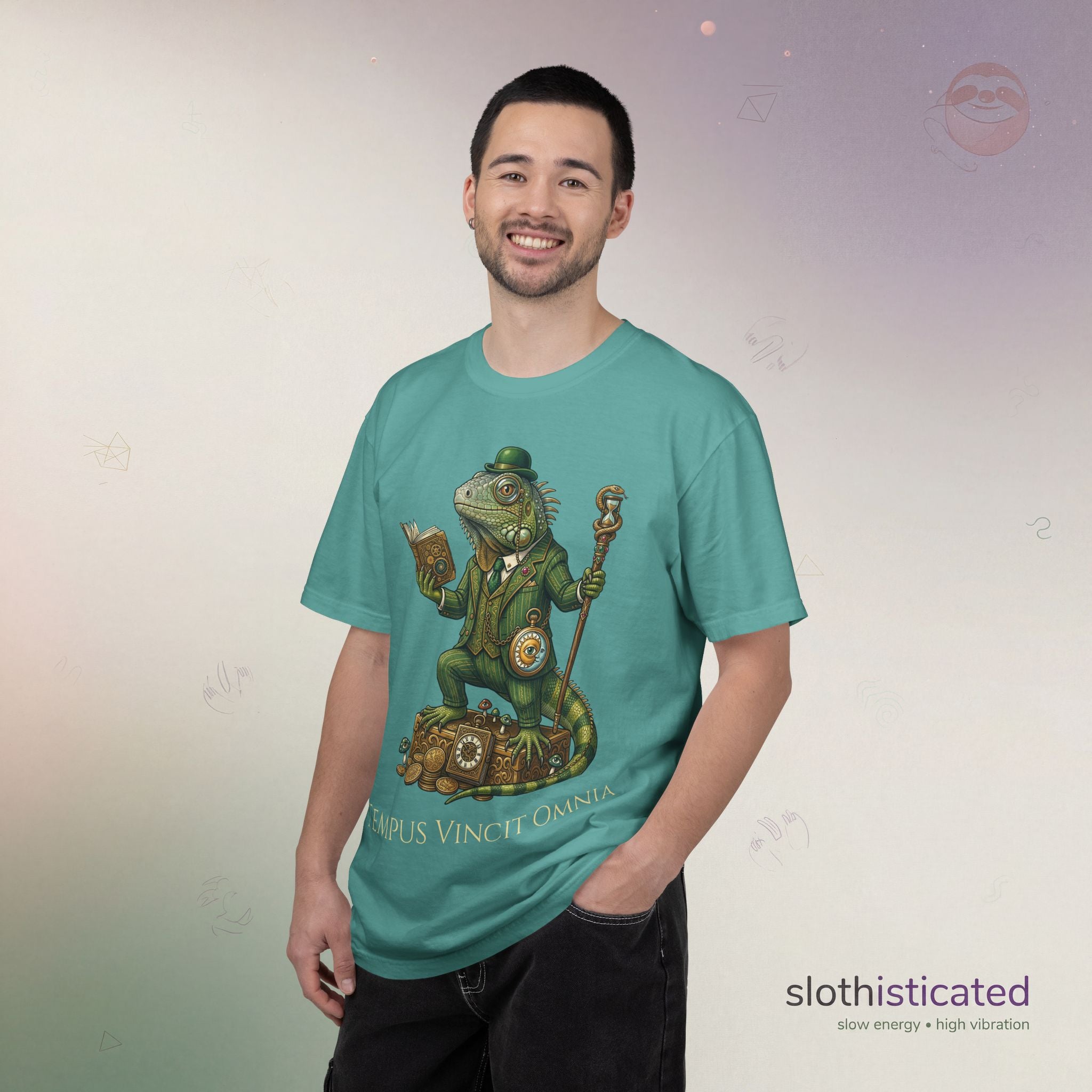 The Keeper of Hours — Mystical Iguana Sage T-Shirt