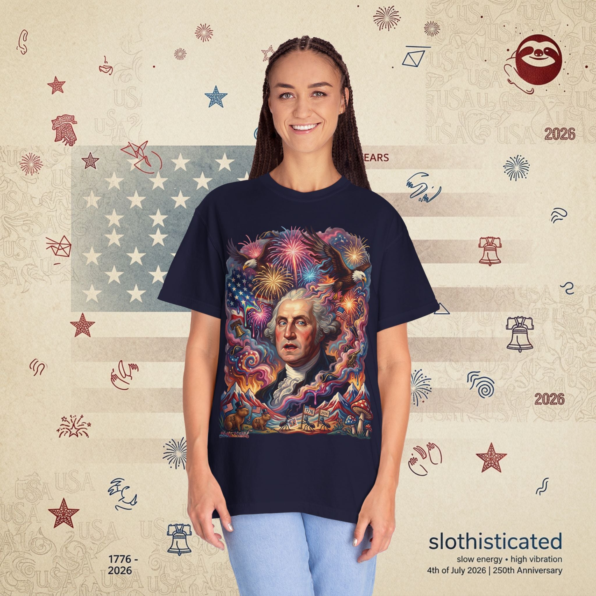 The Reverie — Psychedelic George Washington Fireworks T-Shirt