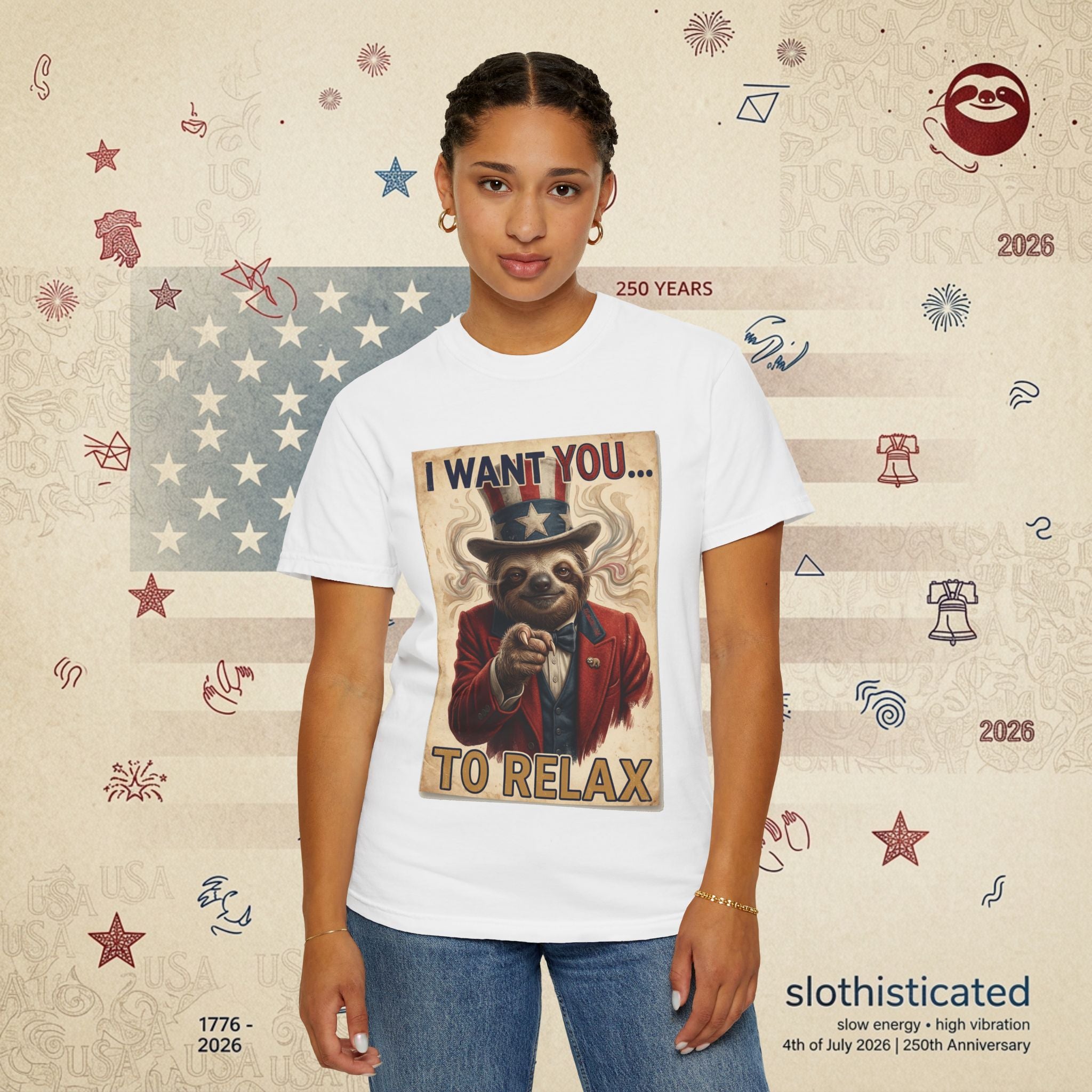 Uncle Slow — Patriotic Uncle Sam Sloth Relax Parody T-Shirt