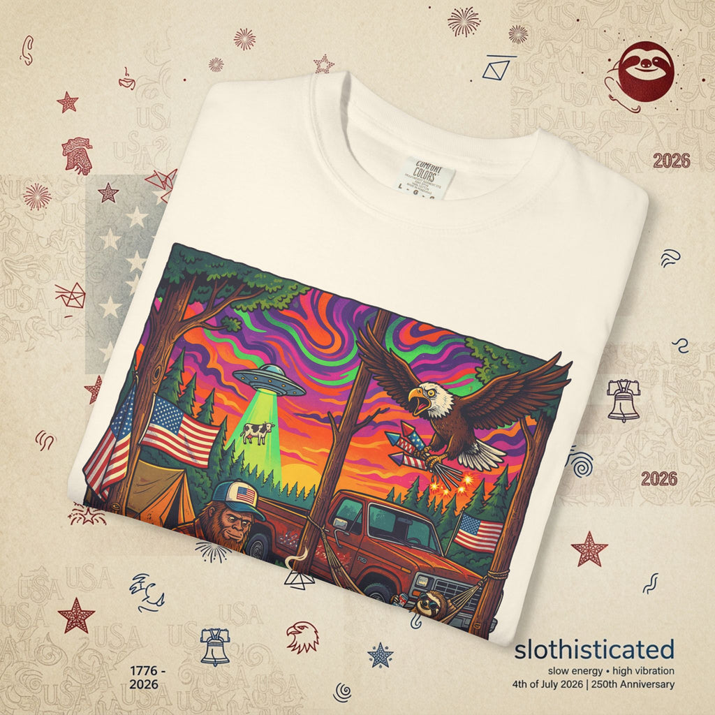 The Long Weekend — Sloth Campfire Americana T-Shirt