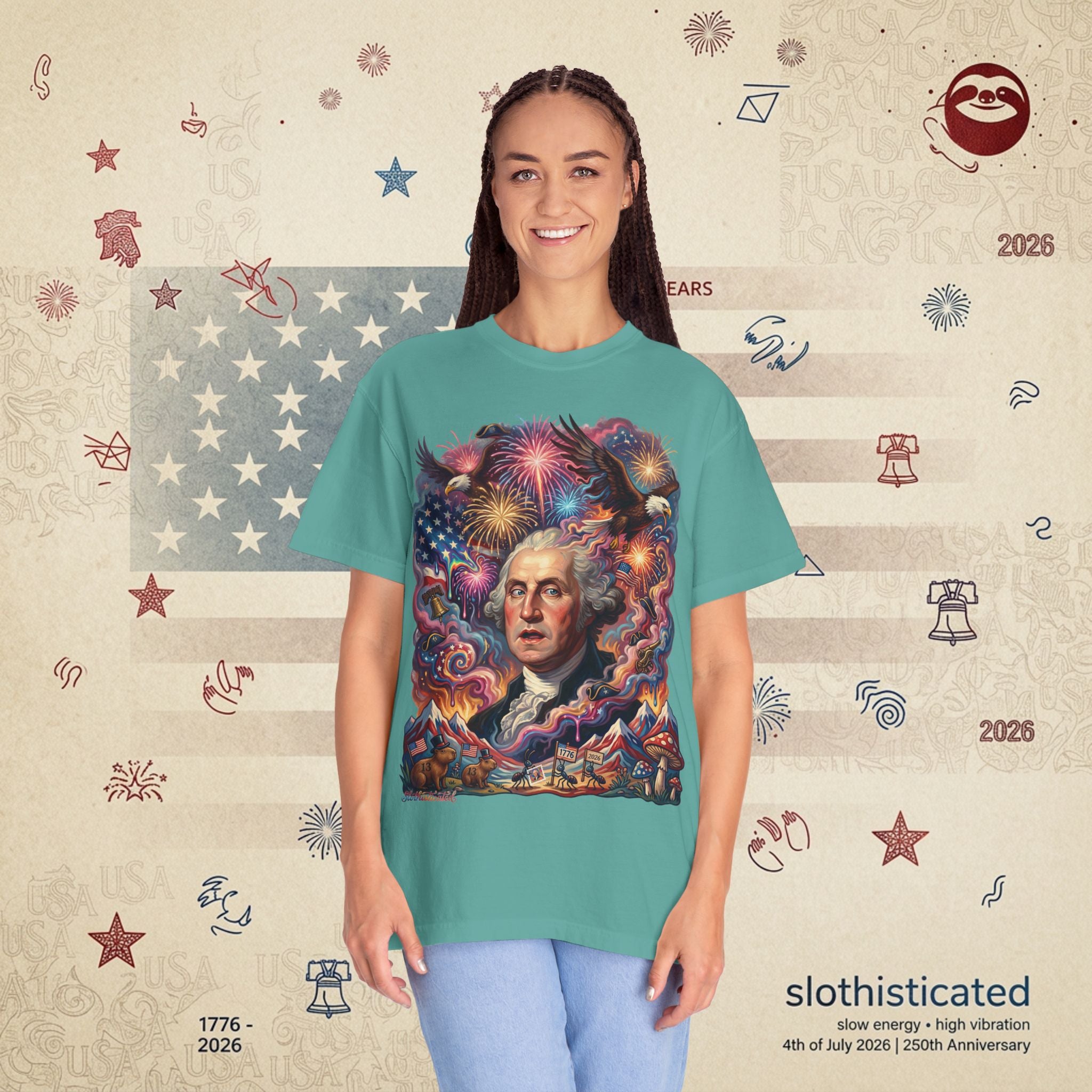 The Reverie — Psychedelic George Washington Fireworks T-Shirt