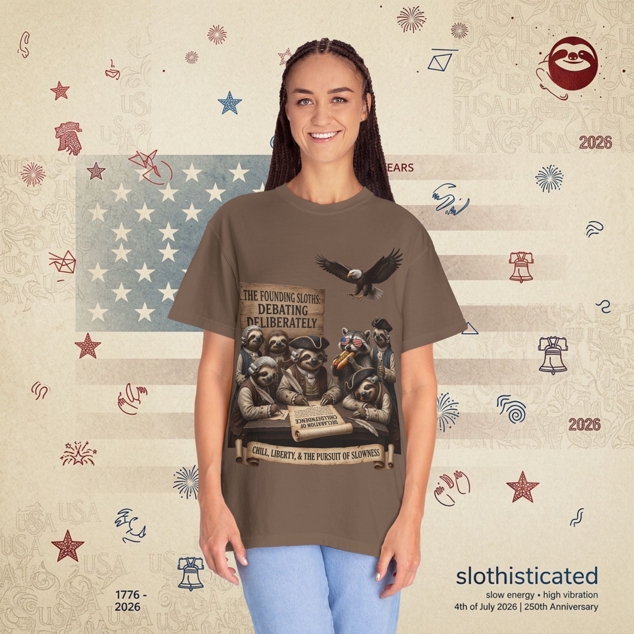 The Founding Sloths — Debating Deliberately Colonial Sloth Tee