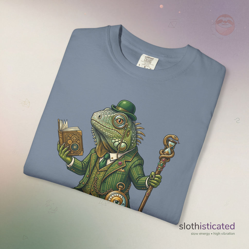 The Keeper of Hours — Mystical Iguana Sage T-Shirt