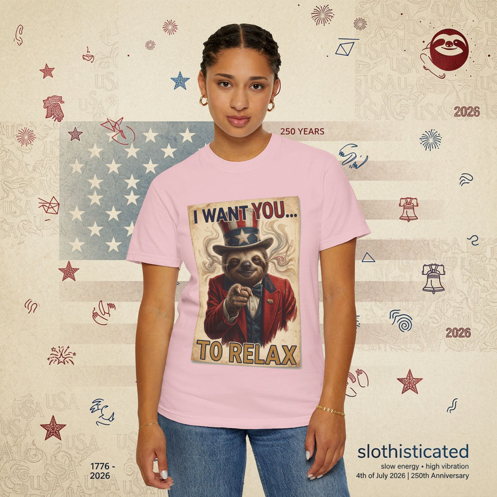 Uncle Slow — Patriotic Uncle Sam Sloth Relax Parody T-Shirt