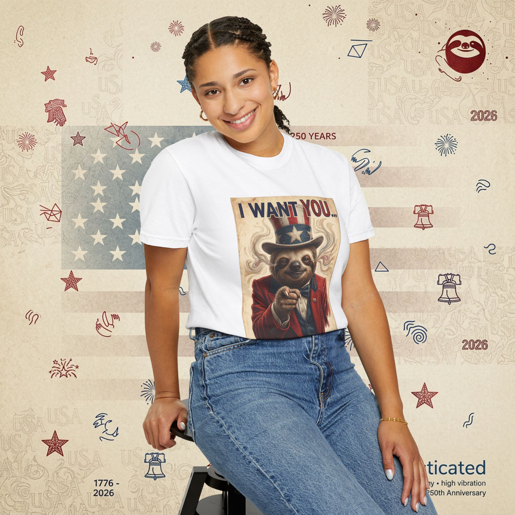 Uncle Slow — Patriotic Uncle Sam Sloth Relax Parody T-Shirt