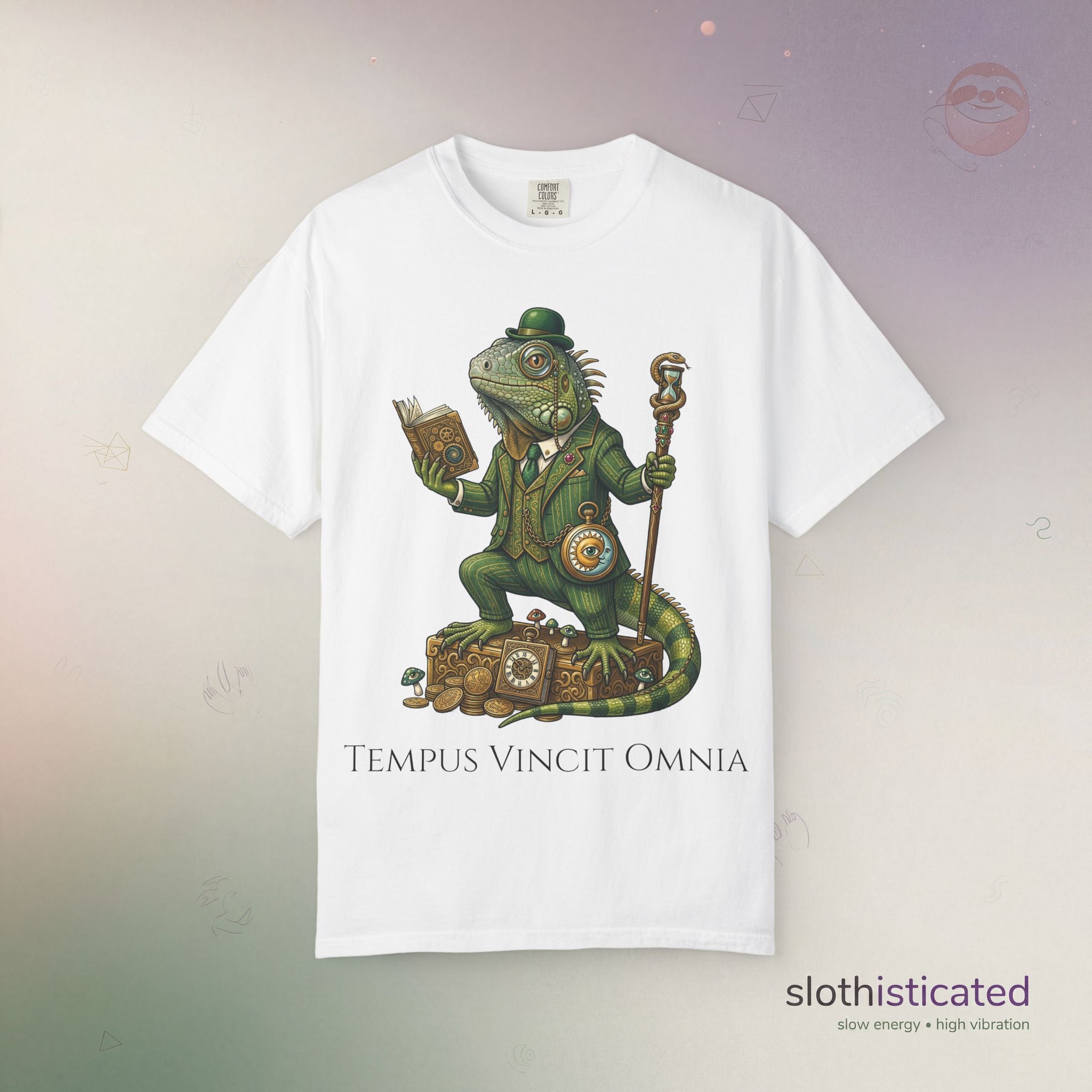 The Keeper of Hours — Mystical Iguana Sage T-Shirt
