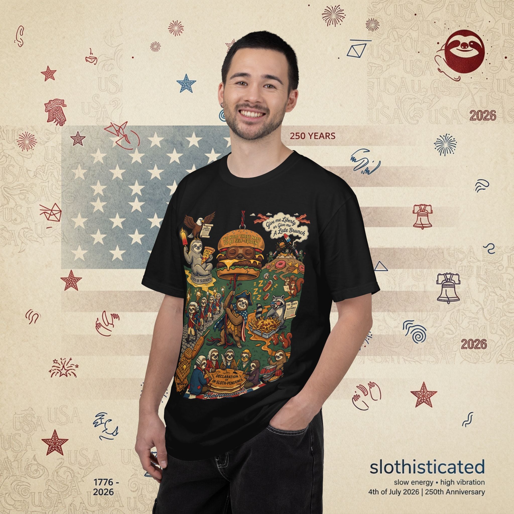 Independence Or Eats Later — Sloth Cookout Comic Tee