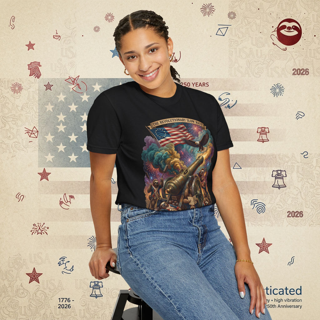 The Slow Riot — Patriotic Revolutionary Cannon 1776–2026 T-Shirt