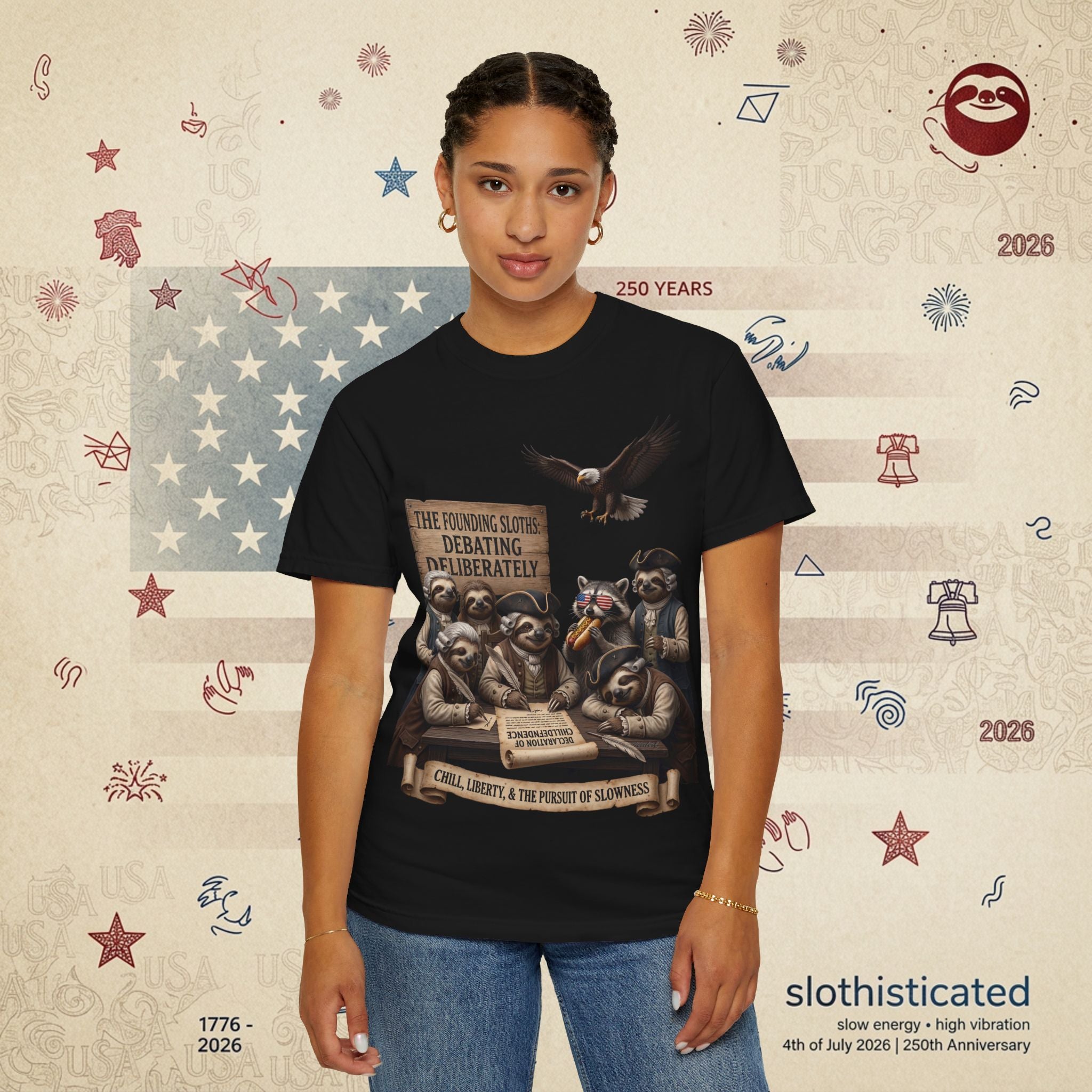 The Founding Sloths — Debating Deliberately Colonial Sloth Tee