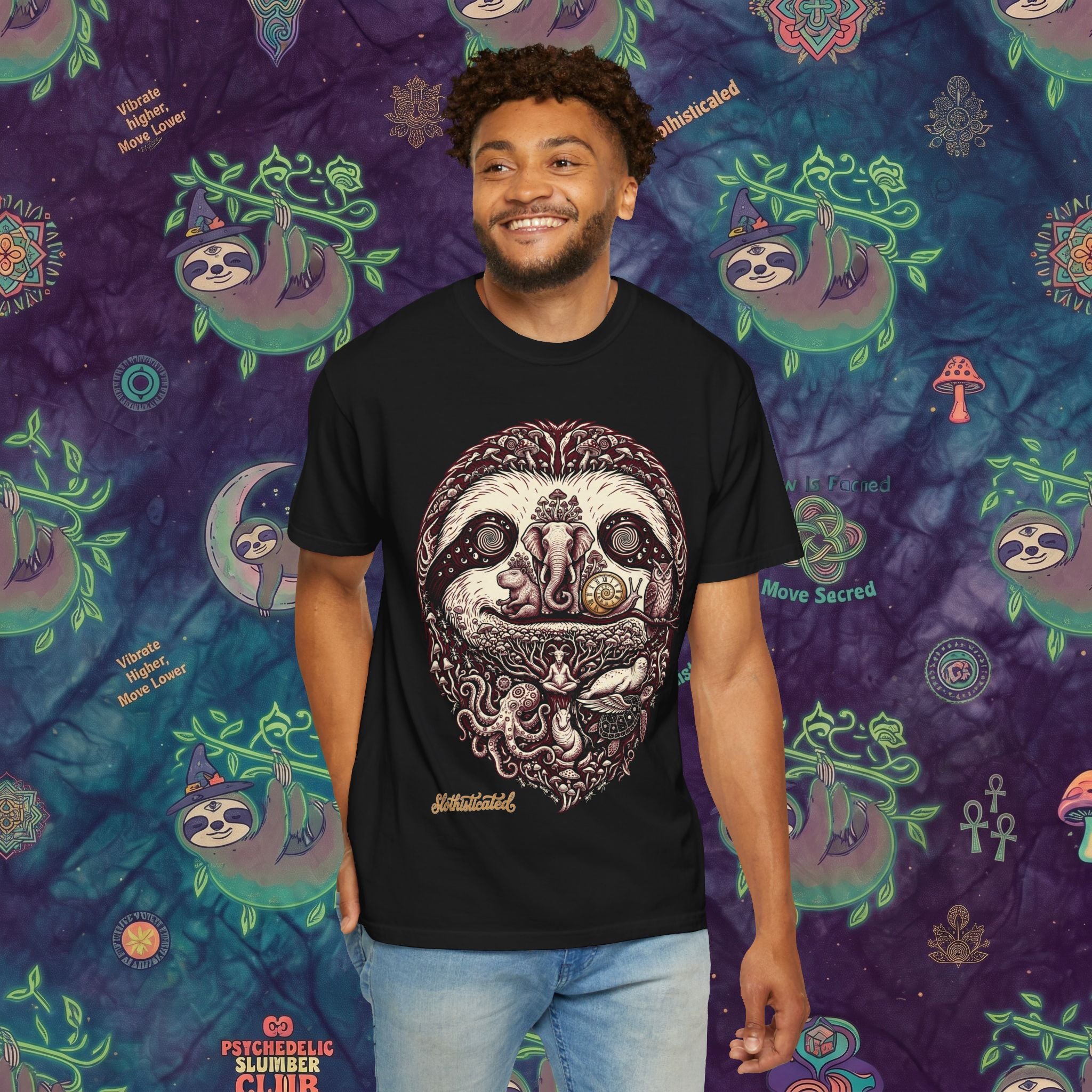 The Multitudes — Sloth Face Collage T-Shirt