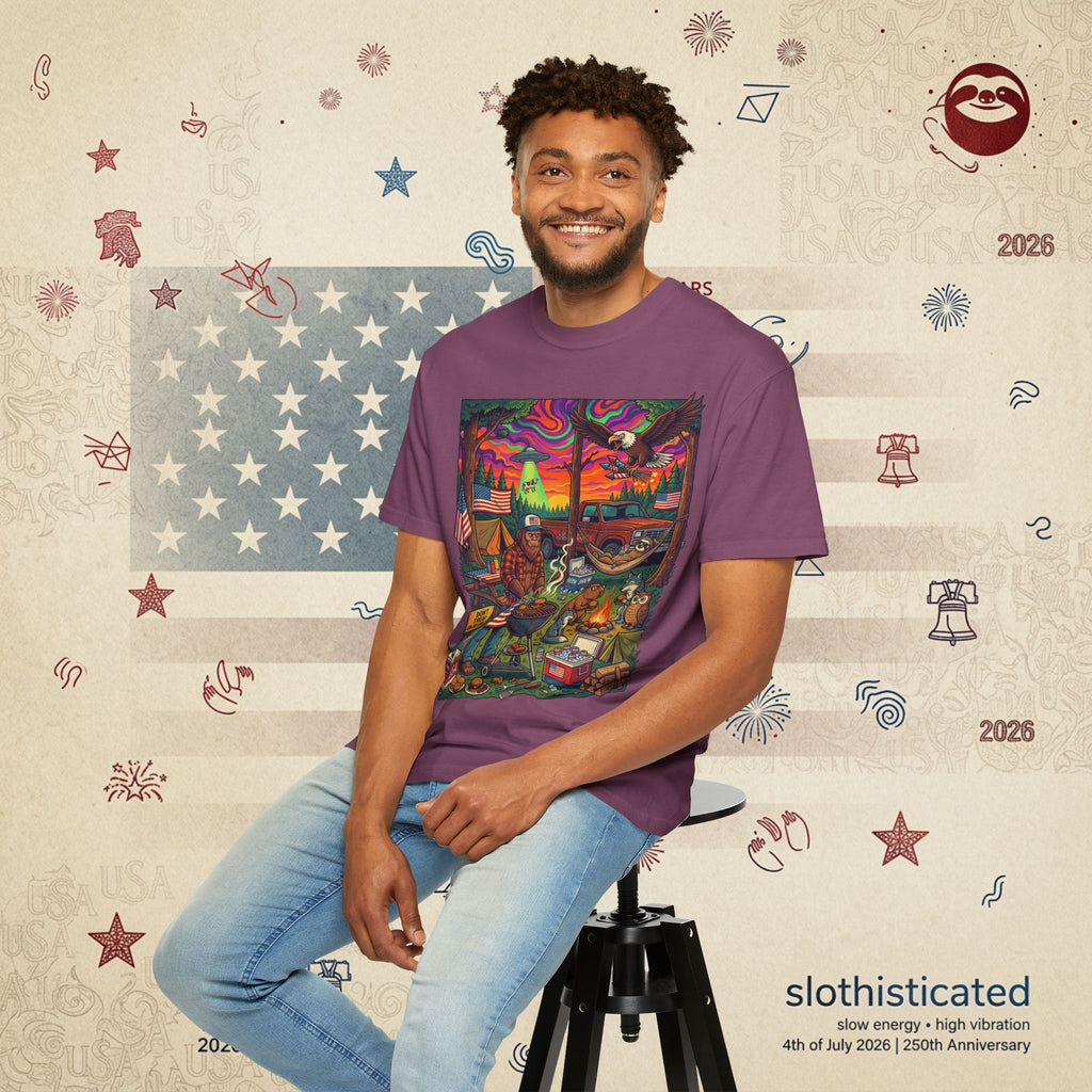 The Long Weekend — Sloth Campfire Americana T-Shirt