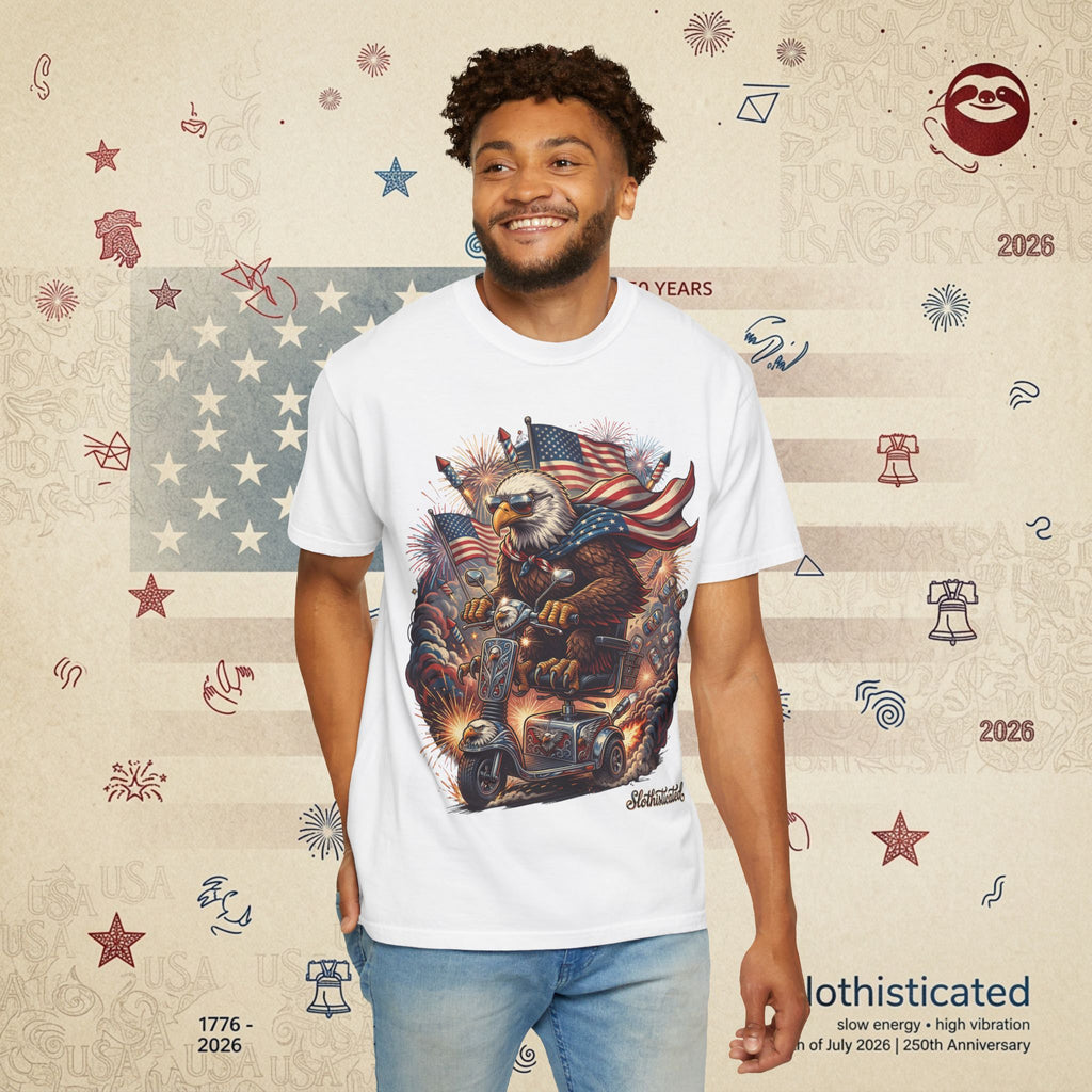 The Outrider — Patriotic Bald Eagle Motorcycle T-Shirt
