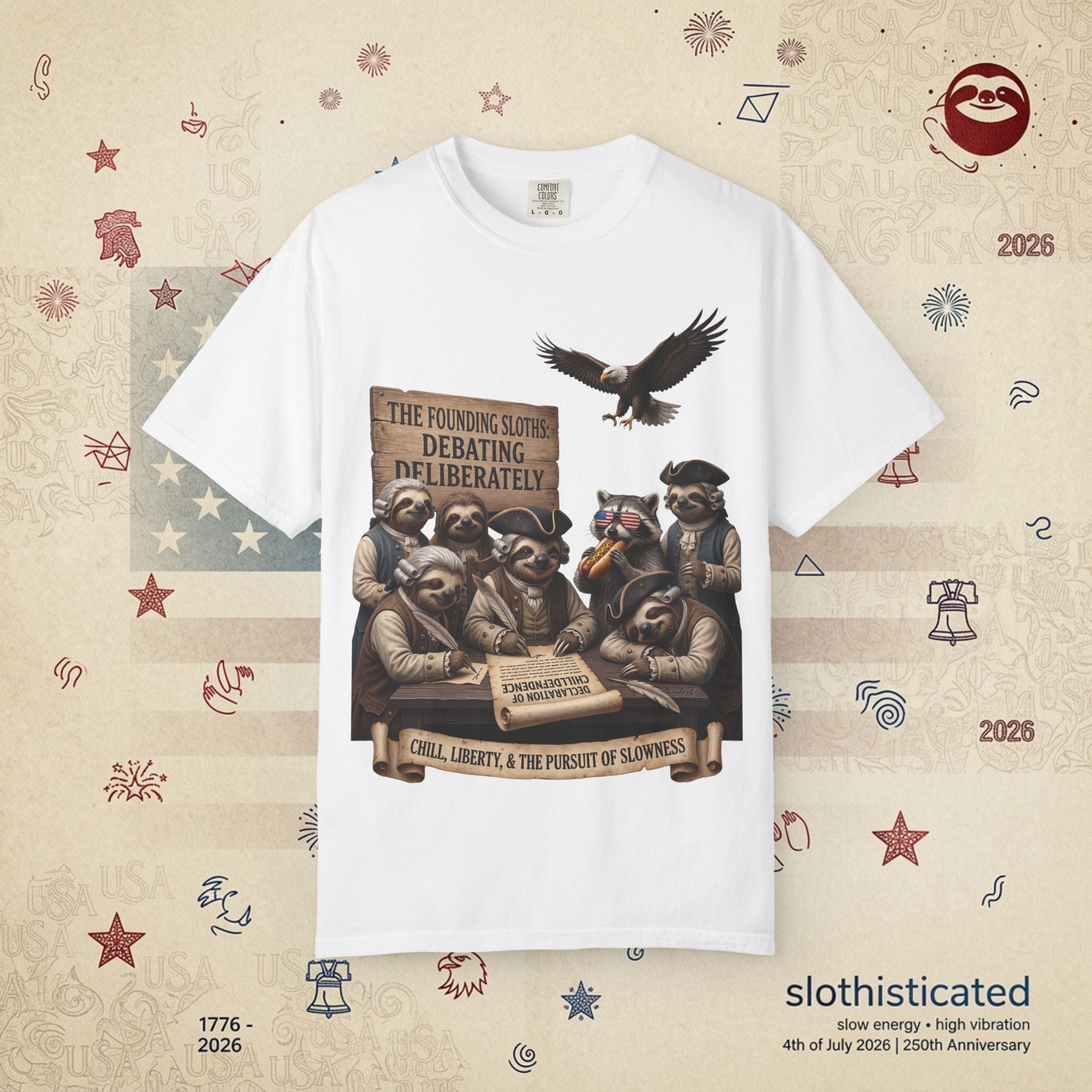 The Founding Sloths — Debating Deliberately Colonial Sloth Tee