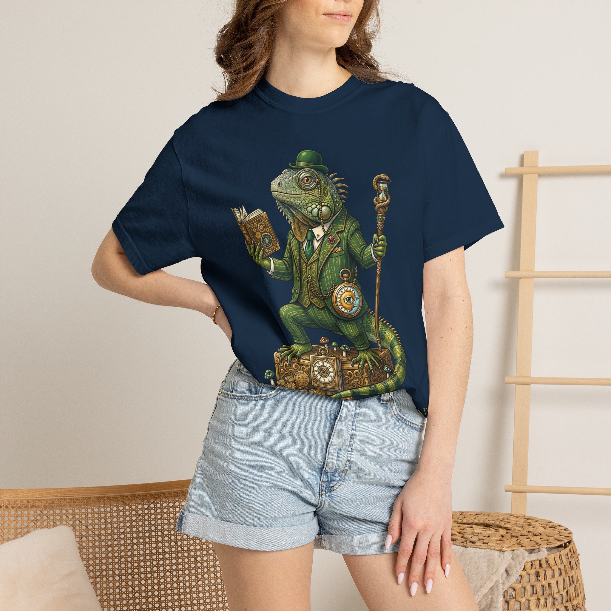 The Keeper of Hours — Mystical Iguana Sage T-Shirt