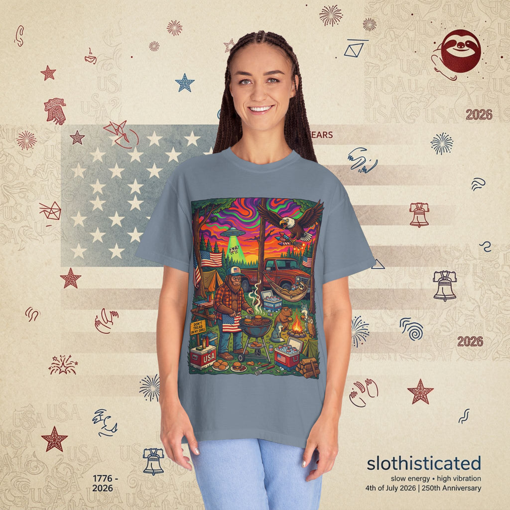 The Long Weekend — Sloth Campfire Americana T-Shirt