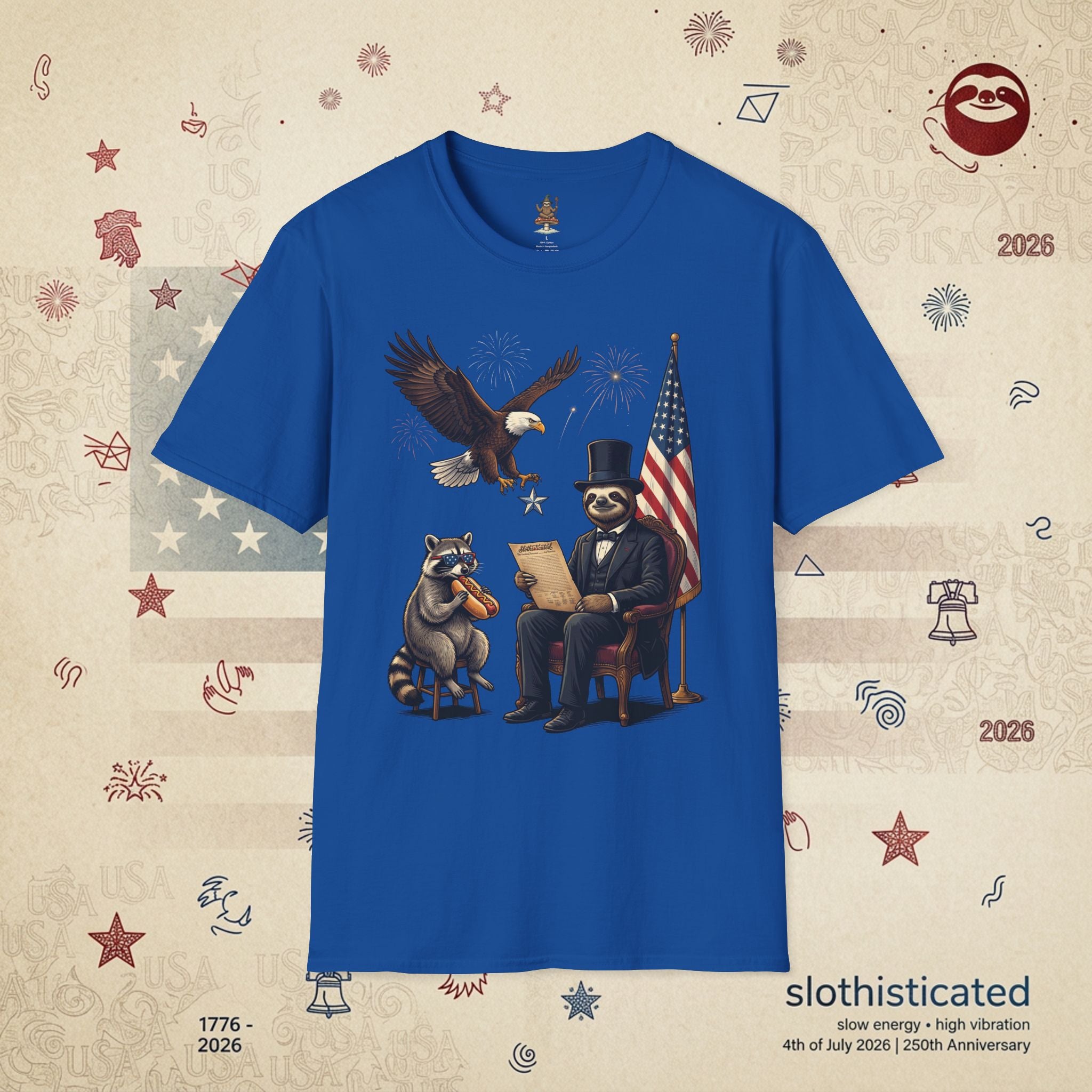 The Statesman — Lincoln-Era Sloth Portrait Tee