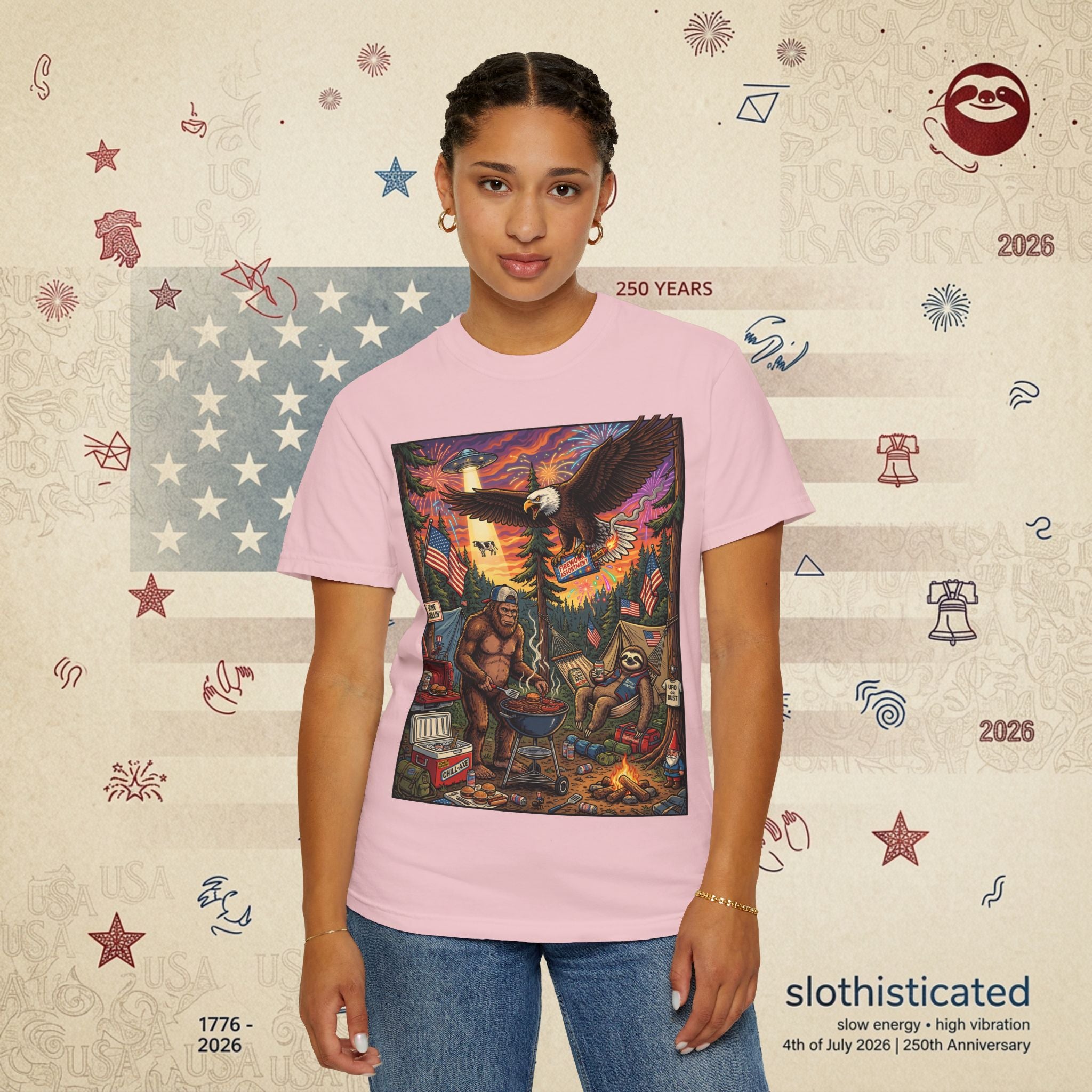 The Pitmaster — Patriotic Sasquatch Eagle Cookout T-Shirt