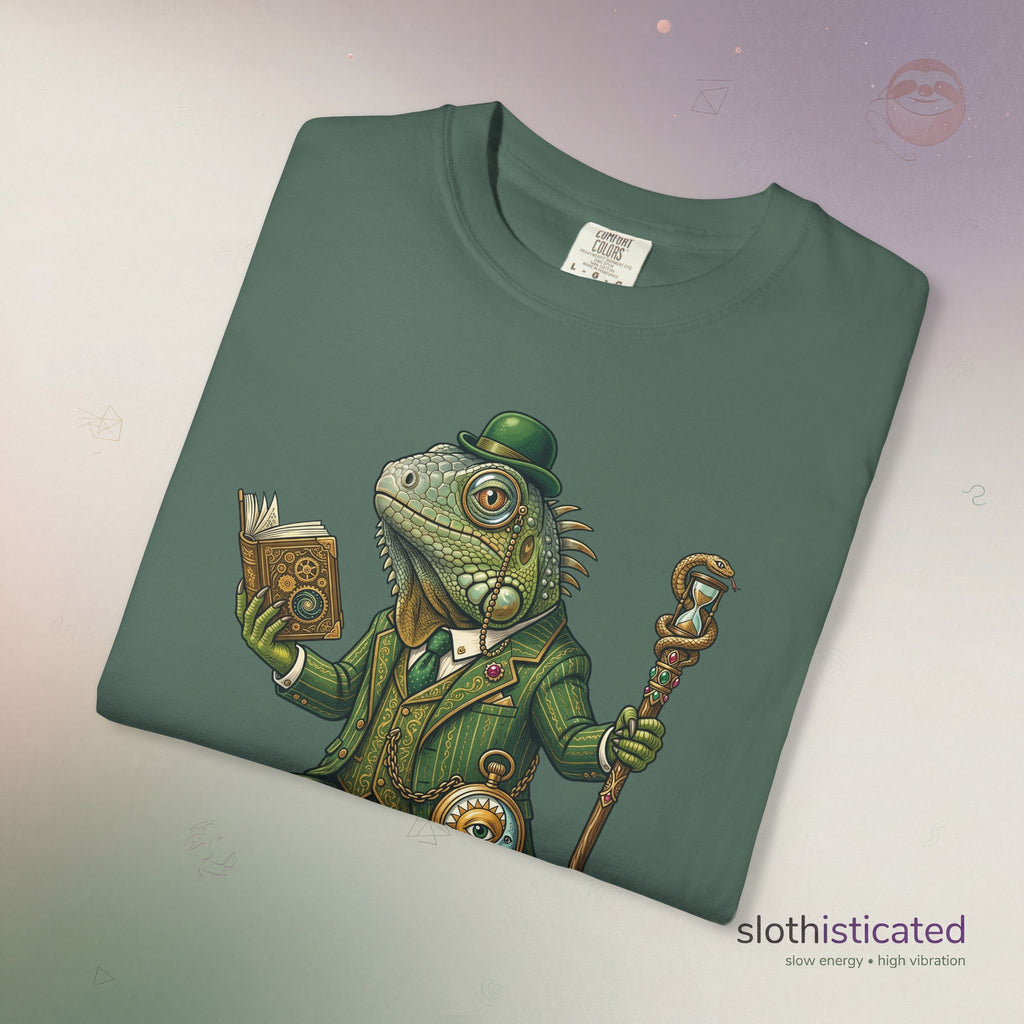 The Keeper of Hours — Mystical Iguana Sage T-Shirt