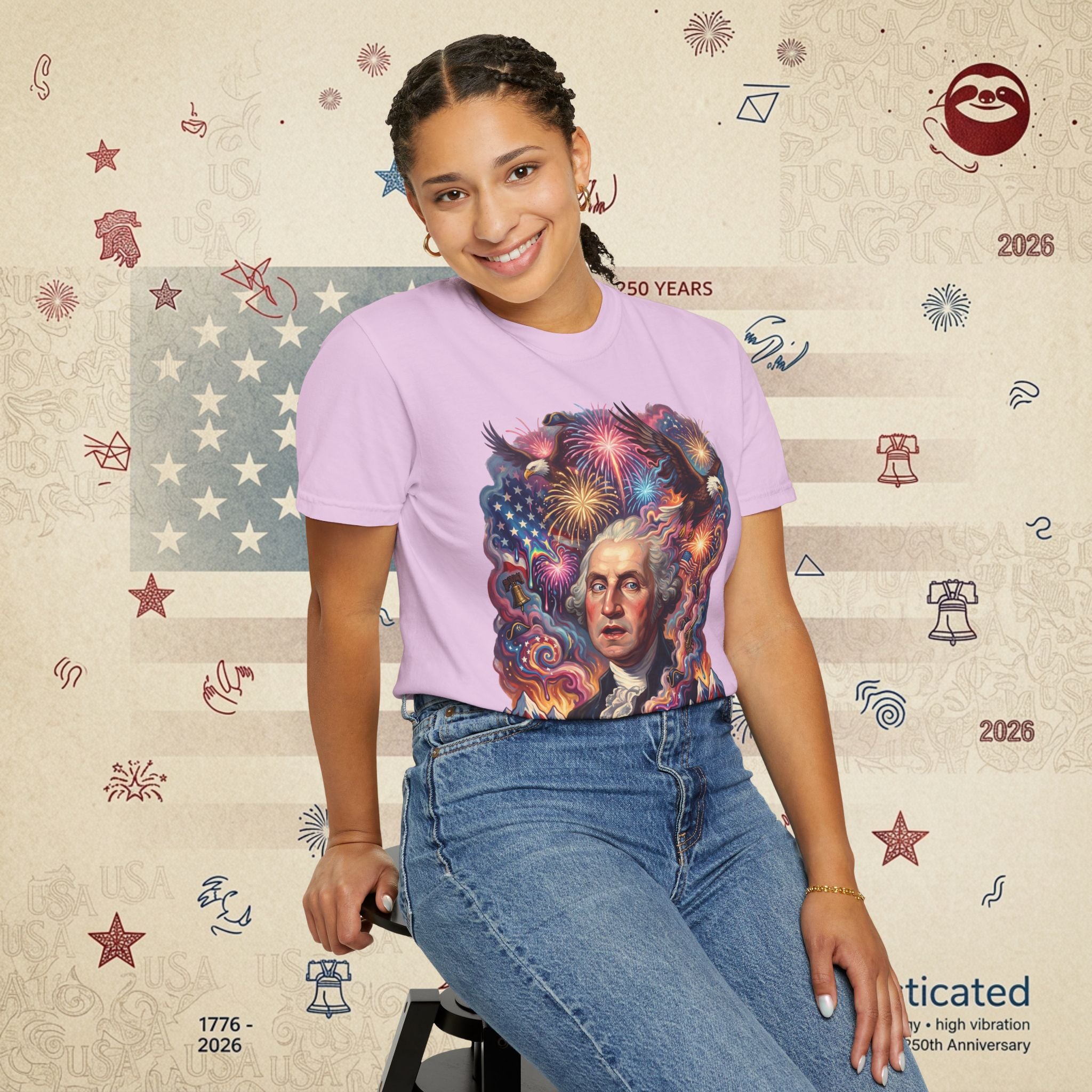 The Reverie — Psychedelic George Washington Fireworks T-Shirt
