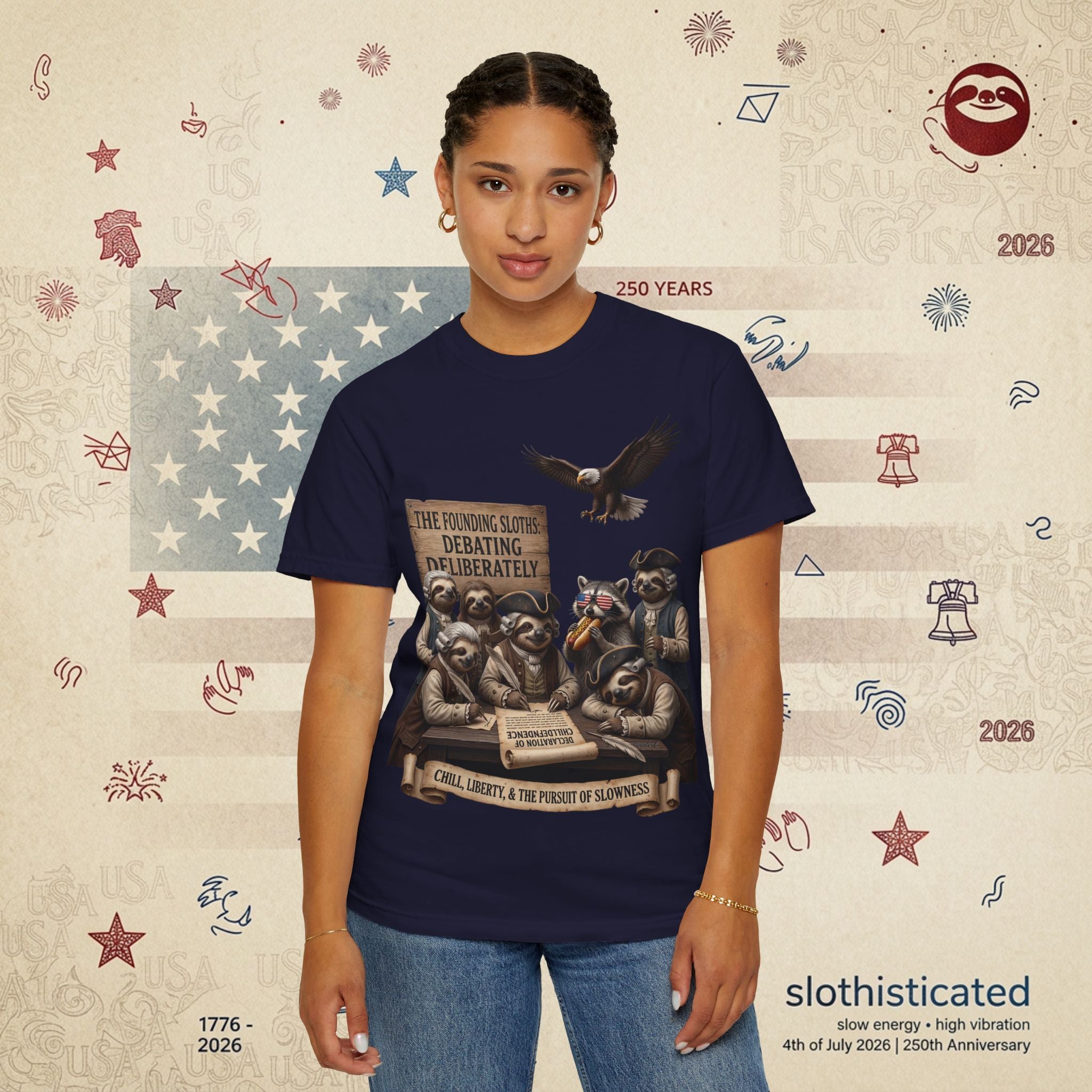 The Founding Sloths — Debating Deliberately Colonial Sloth Tee