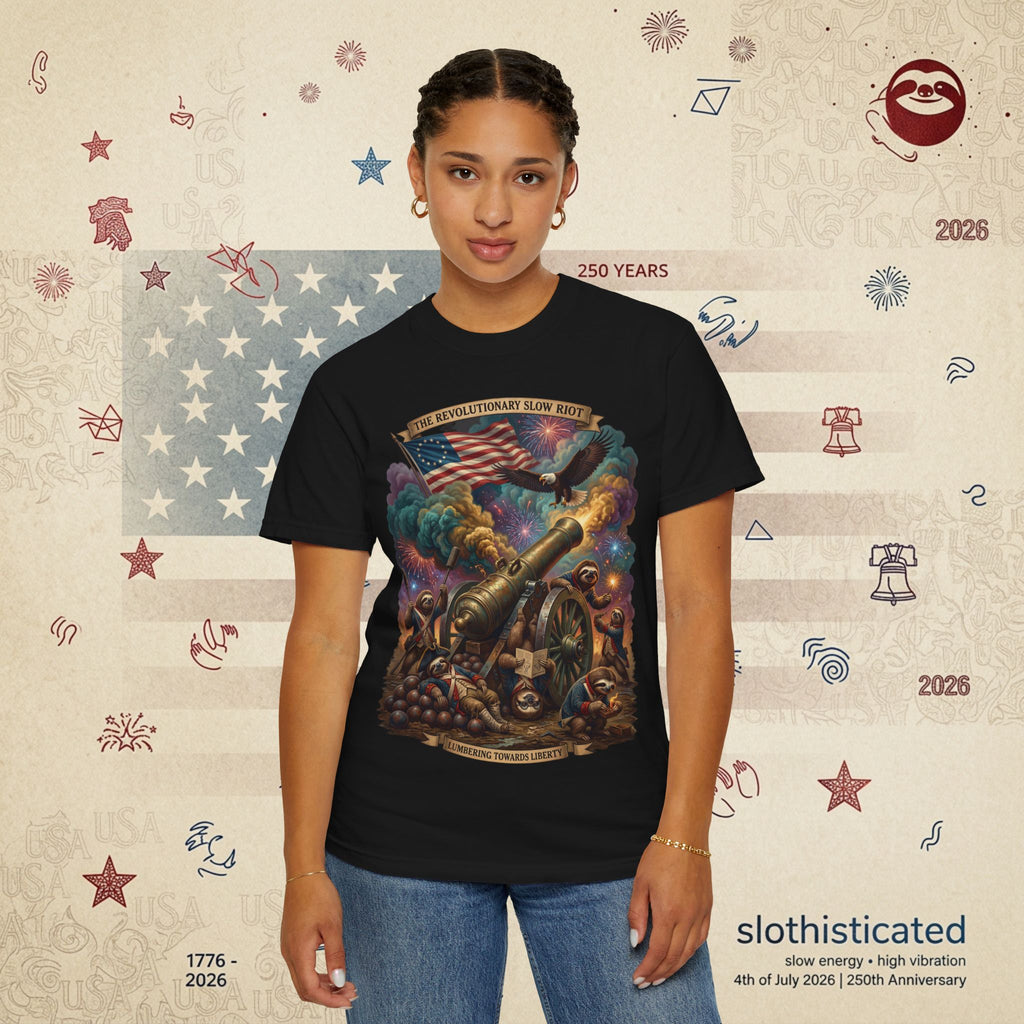 The Slow Riot — Patriotic Revolutionary Cannon 1776–2026 T-Shirt